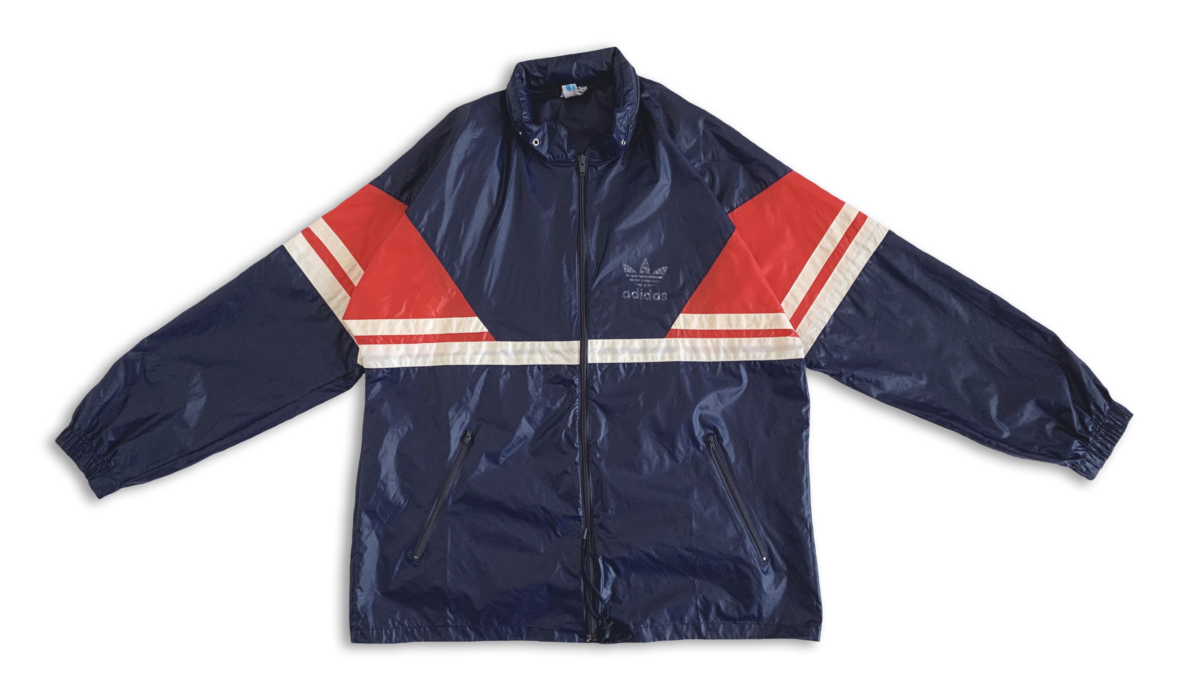 Adidas Vintage 80s 90s ADIDAS Windbreaker Jacket Hoodie Navy Large Size US L / EU 52-54 / 3 - 8 Thumbnail