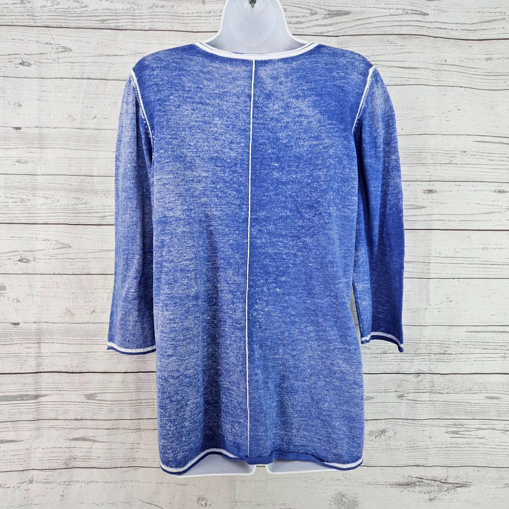 Habitat Habitat Womens Pullover Sweater 3/4 Sleeve Blue White Cotton Large L Womens Shirt Jumper Size L / US 10 / IT 46 - 3 Thumbnail