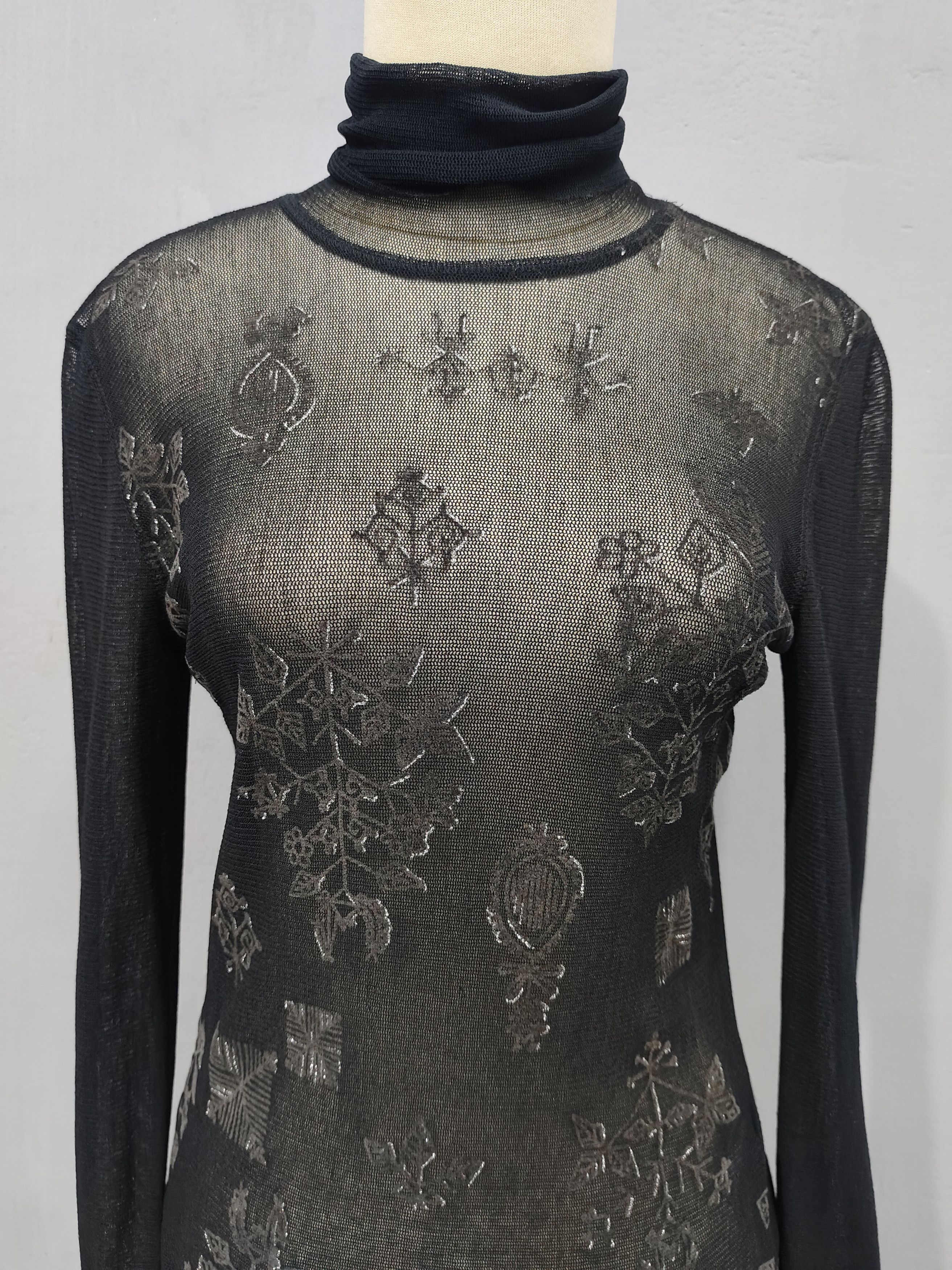 Japanese Brand Cosa-Nostra🇯🇵Sheer Stretch Mesh Print Gothic Top Size M / US 6-8 / IT 42-44 - 2 Thumbnail