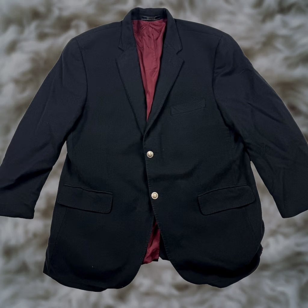 Vintage Arnold Brant Loro Piana Wool Knit Unstructured Jacket Black 46R Mens Suit Jacket 2-Button Notch Lapel Regular 46R Size 46R - 1 Thumbnail