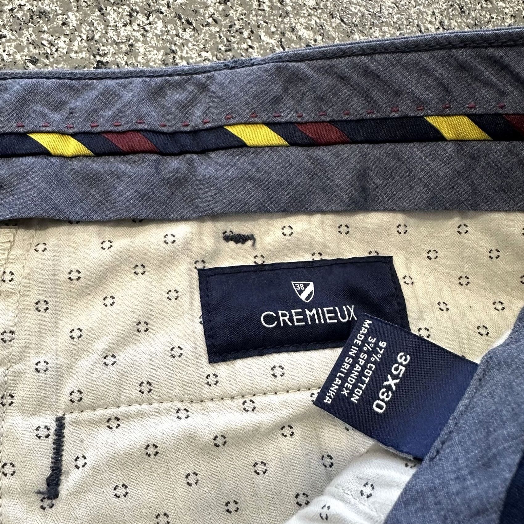 Cremieux Cremieux Pants Men 35x30 Blue Flat Front Chino Stretch Slim Relaxed Regular Trousers Size US 35 - 4 Thumbnail