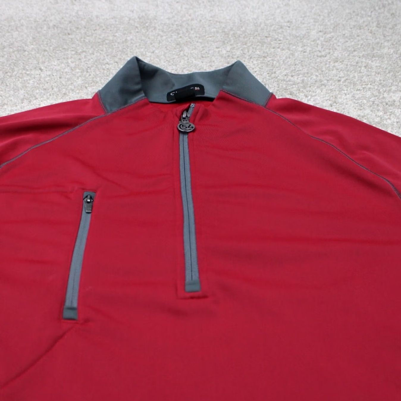 Vintage Chase 54 Sweatshirt Mens XL Red/Gray Golf 1/4 Zip Polyester Long Sleeve Size US XL / EU 56 / 4 - 4 Thumbnail