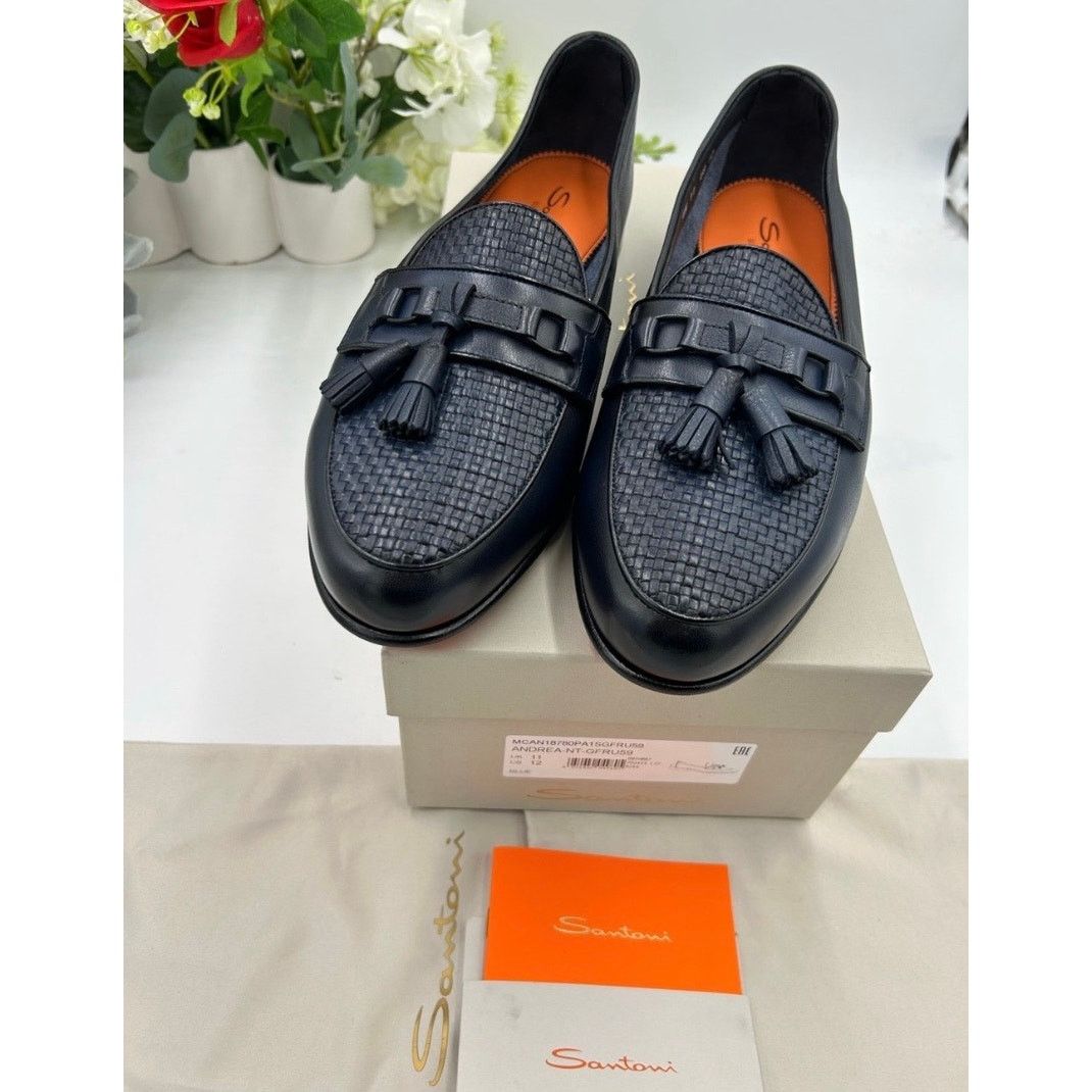Santoni Men's Santoni, Andrea, tassel leather loafers size 12 US Size US 12 / EU 45 - 8 Thumbnail