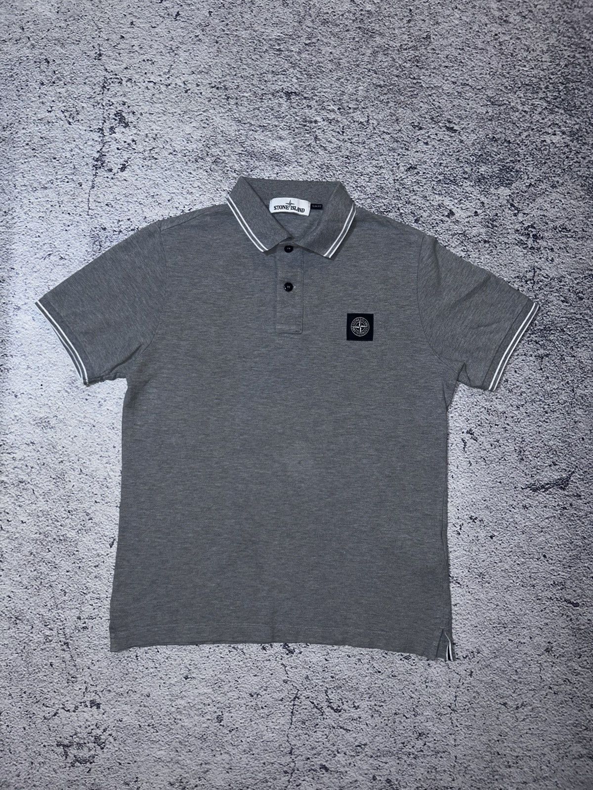 Stone Island Stone Island Slim Fit Polo Shirt – Grey Authentic Piece Size US M / EU 48-50 / 2 - 1 Thumbnail
