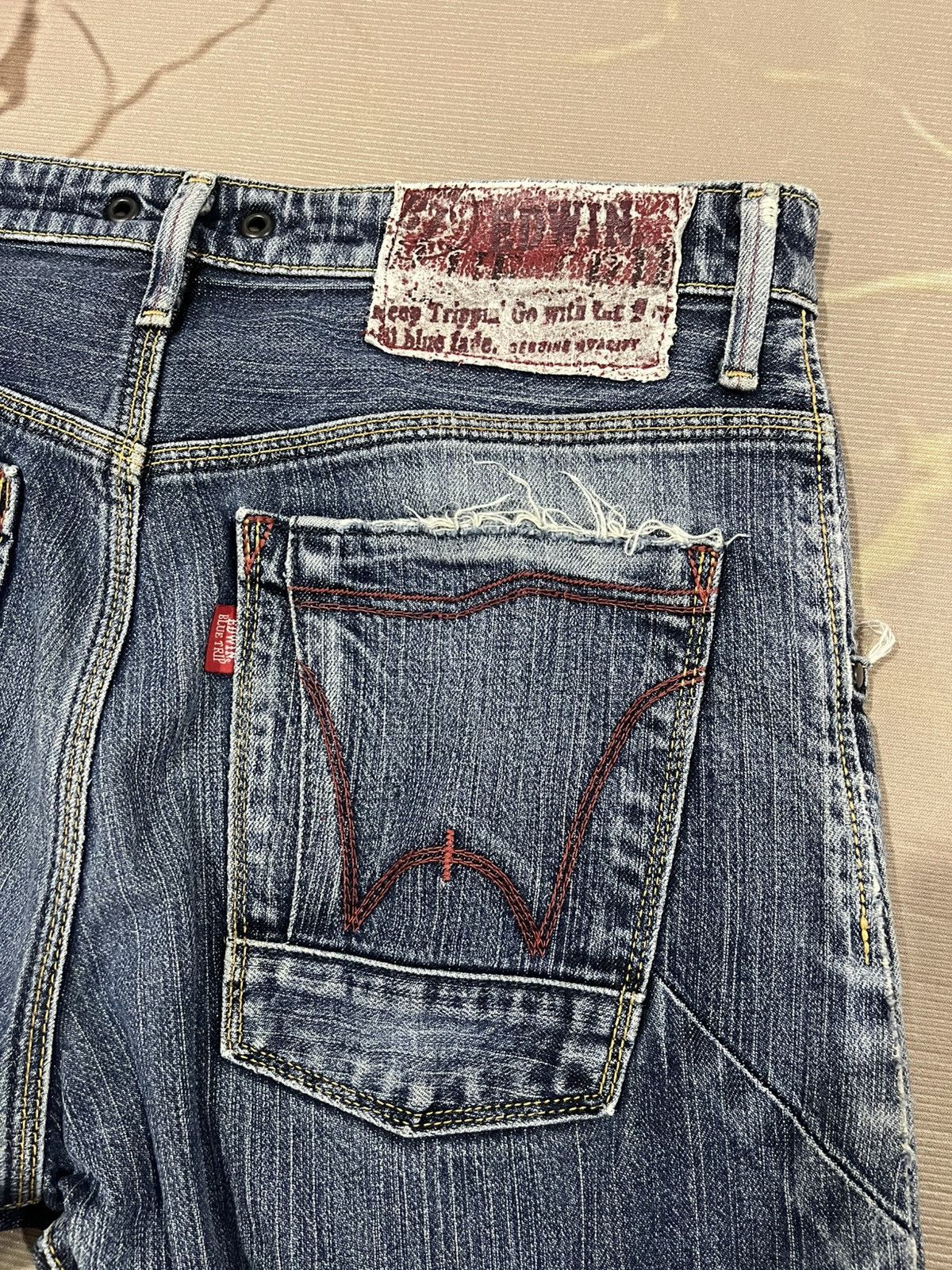 Edwin Edwin Blue Trip 3D Curved Distressed Denim Japan Size US 30 / EU 46 - 9 Thumbnail