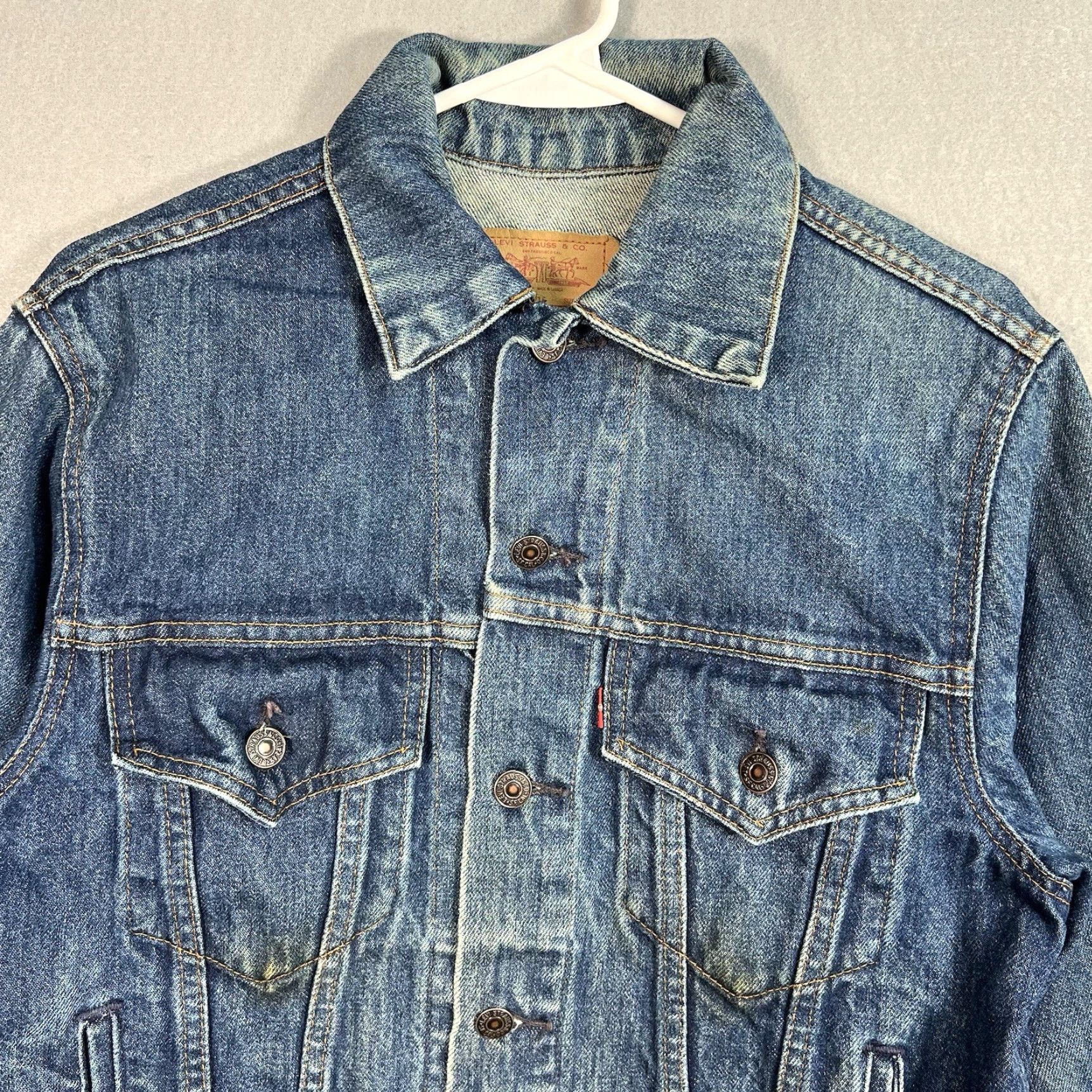 Levi's VINTAGE Levi's Denim Trucker Jacket Mens 38 Blue 80s Levis Strauss Shirt Jacket Mens Size US XXS / EU 40 - 4 Thumbnail