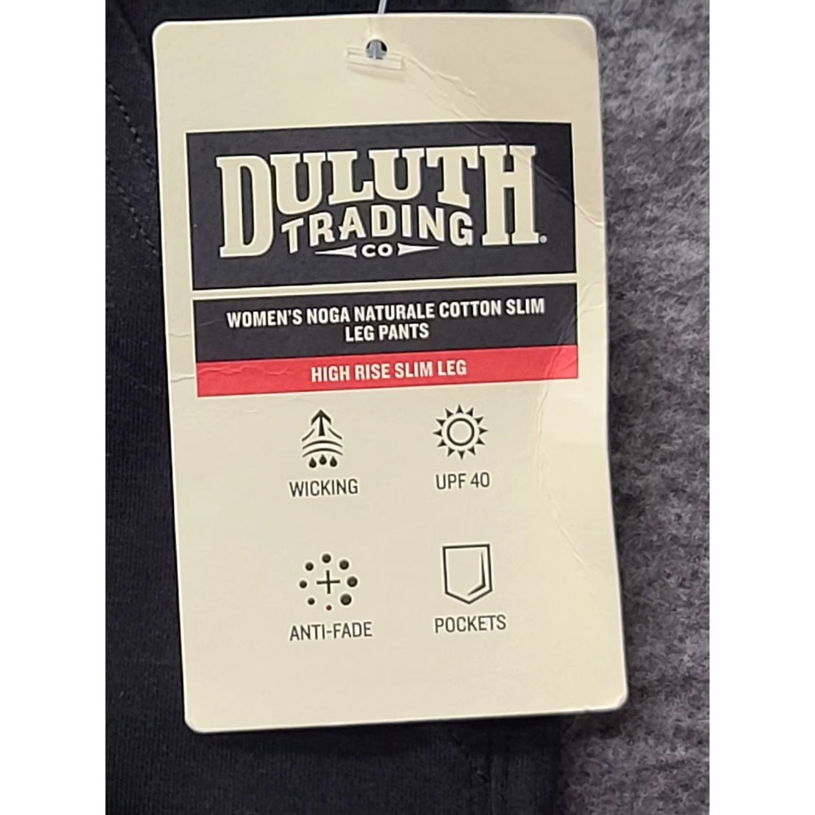 Vintage Duluth Womens Pants Slim Leg High Rise Noga Naturale XXL Black Cotton Spandex Knit Flat Front 31in Inseam Chino Size 40" / US 18 - 2 Thumbnail