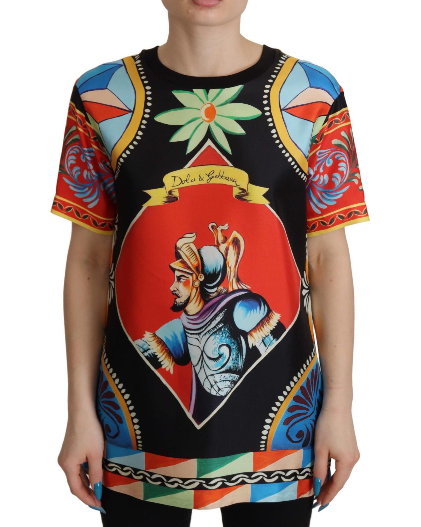 image of Dolce Gabbana Silk Soldier Carretto Top, Women's (Size XS)