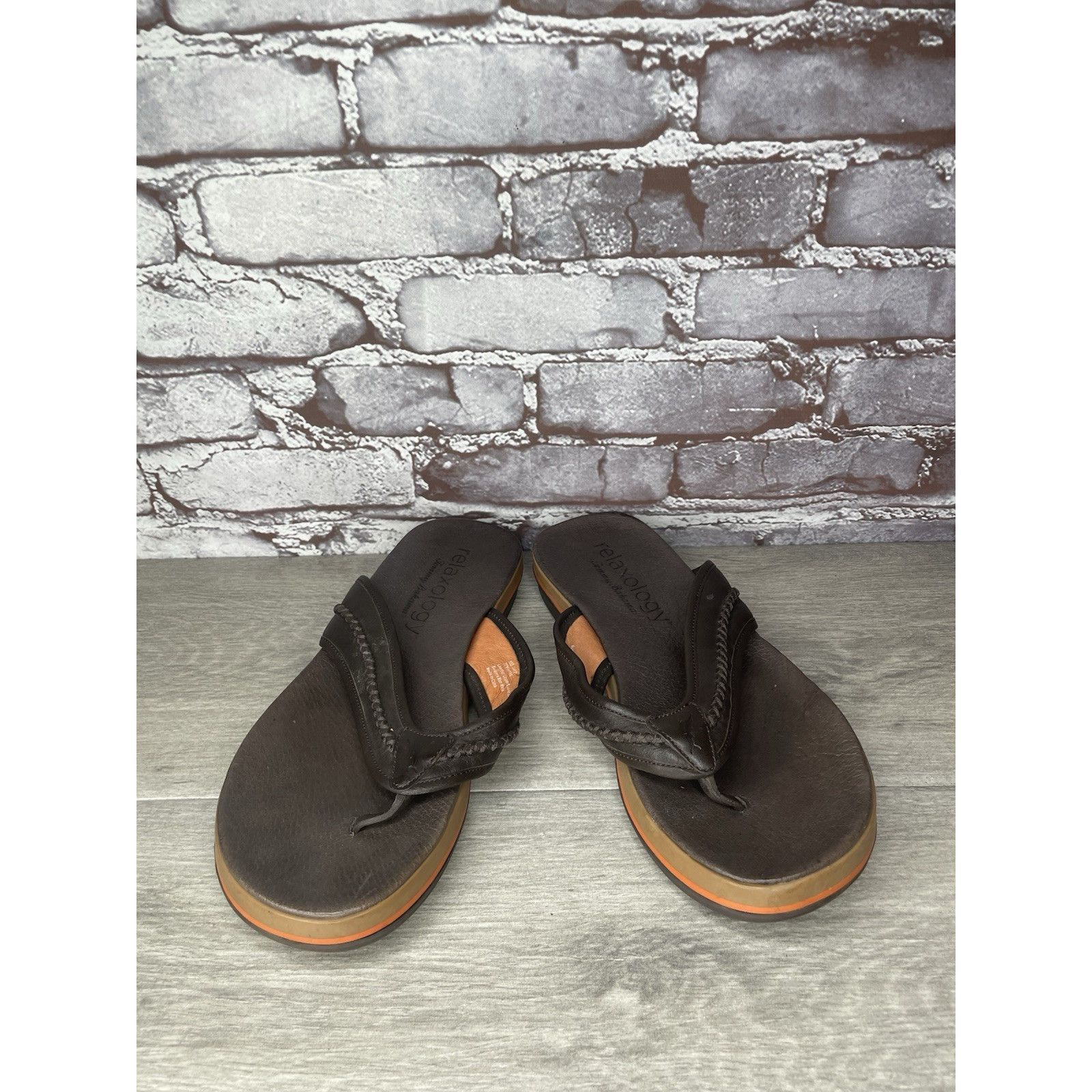 Tommy Bahama TOMMY BAHAMA RELAXOLOGY Jasper Brown Leather Synthetic FlipF Size US 10 / EU 43 - 3 Thumbnail