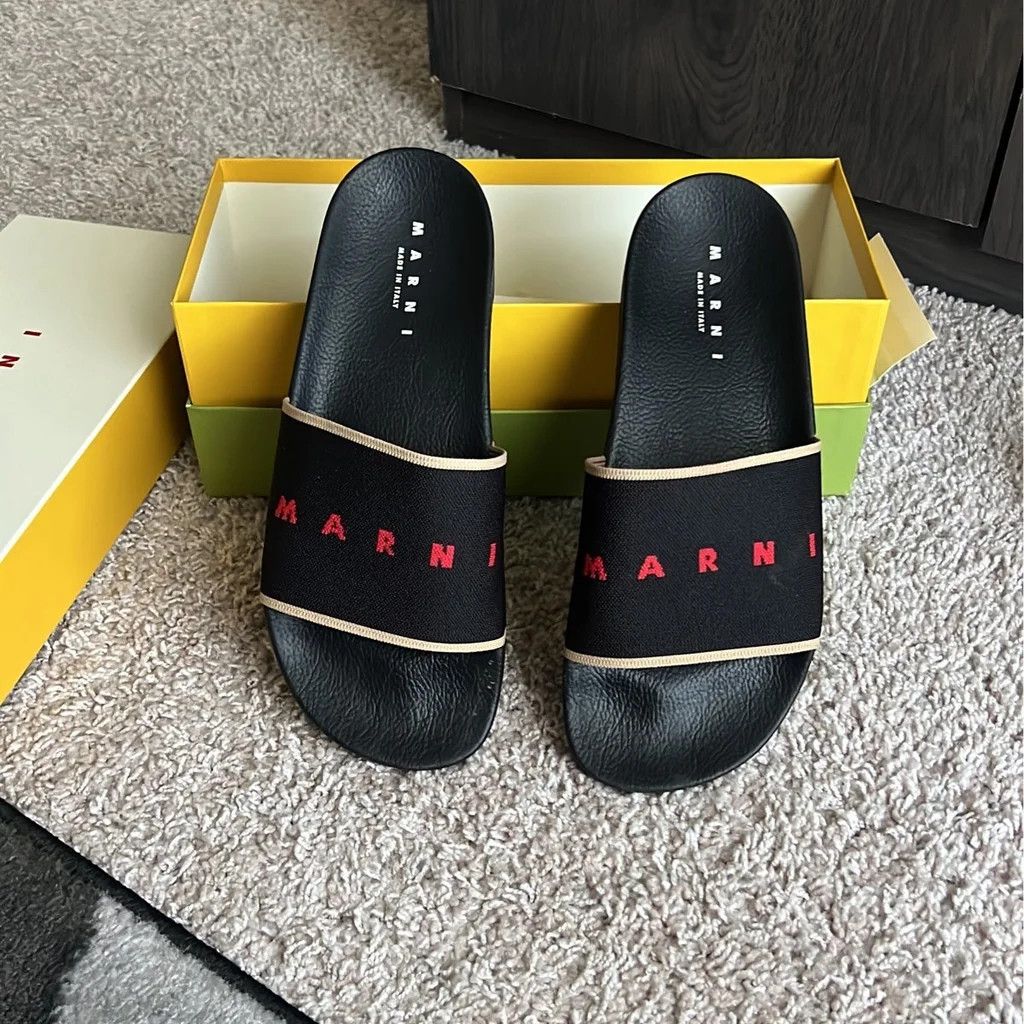 Marni Marni: Jacquard Logo Slides (box And Dustbag) 