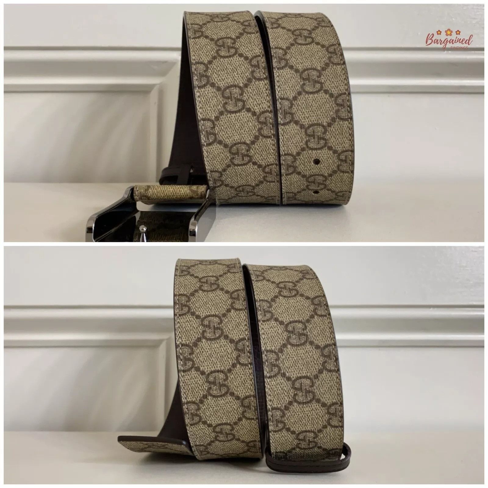 Gucci Gucci GG Plus Monogram Canvas Silver Square Buckle Belt Size 30 - 3 Thumbnail
