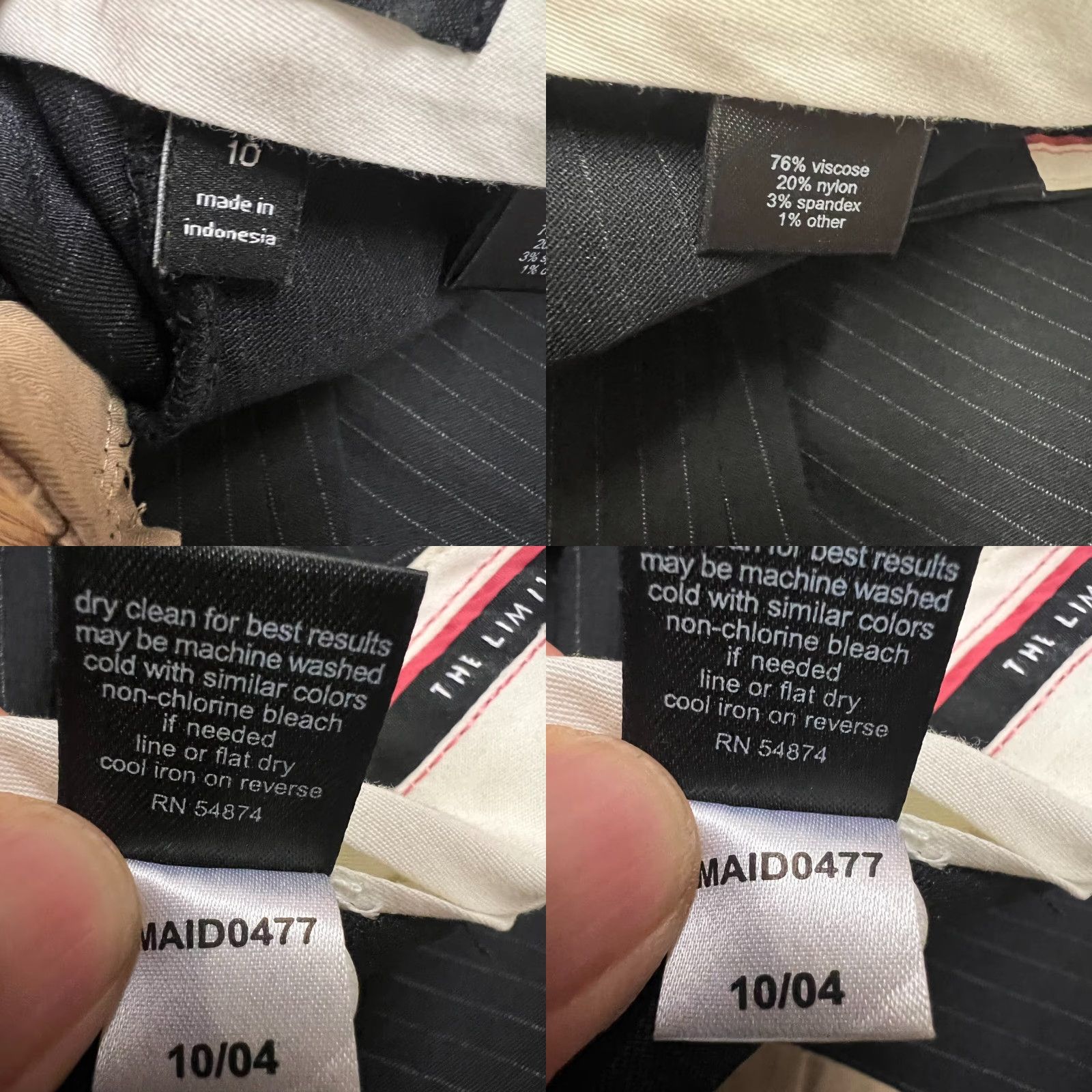 Vintage The Limited Drew Fit Wide Leg Striped Pocketed Pants Womens Size 10 Black 34x32 Preppy 90s Size 32" / US 10 / IT 46 - 8 Thumbnail