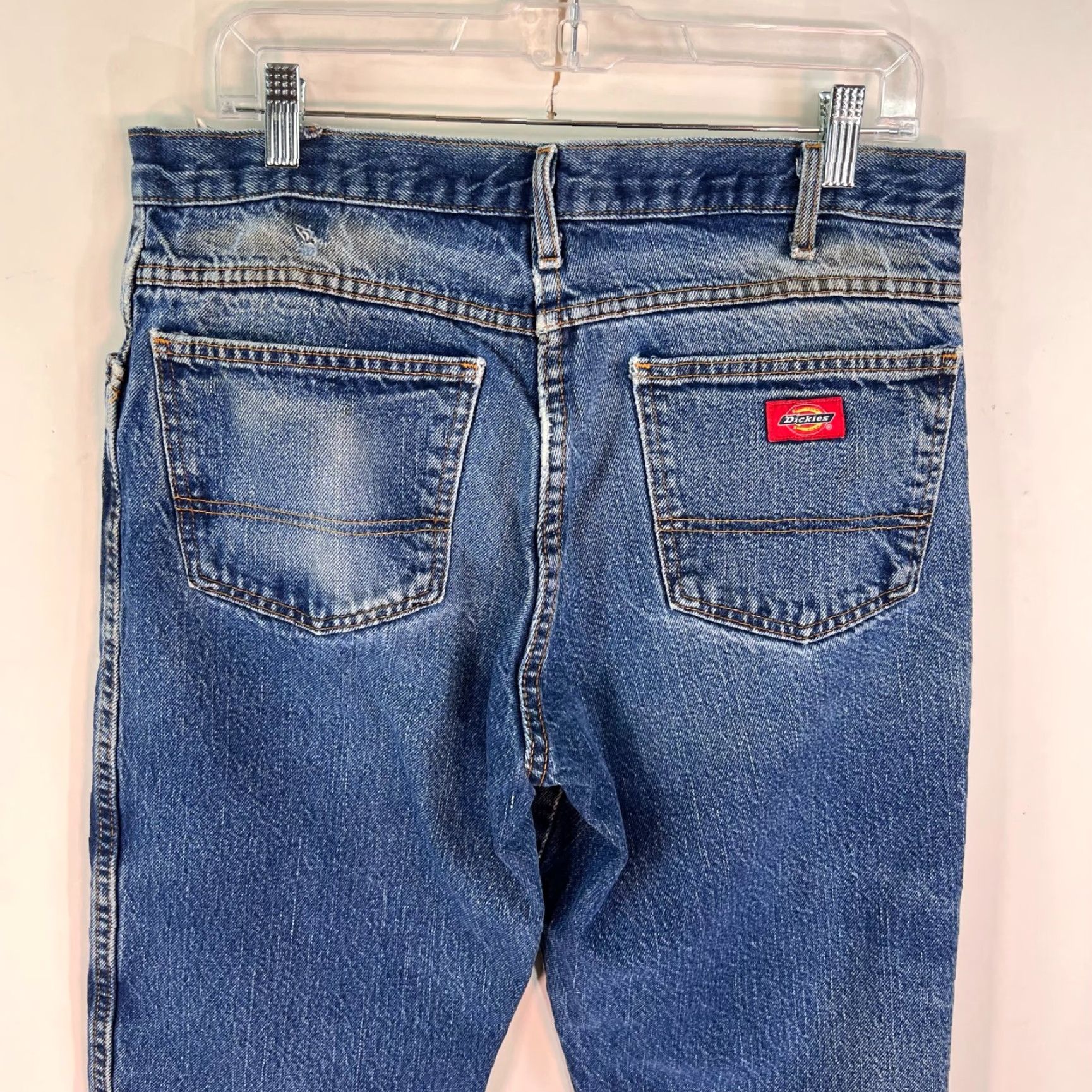 Dickies VINTAGE Dickies Jeans Mens 34x29 Cropped Relaxed Fit Denim Blue 80s 90s Workwear 5-Pocket Midwest Brand Mens Size US 34 / EU 50 - 6 Thumbnail