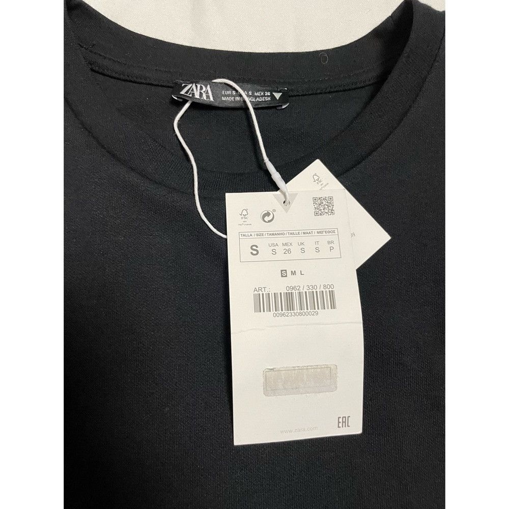 Zara NWT New Zara Black Cotton Short Sleeve Dress Size S Size S / US 4 / IT 40 - 6 Thumbnail