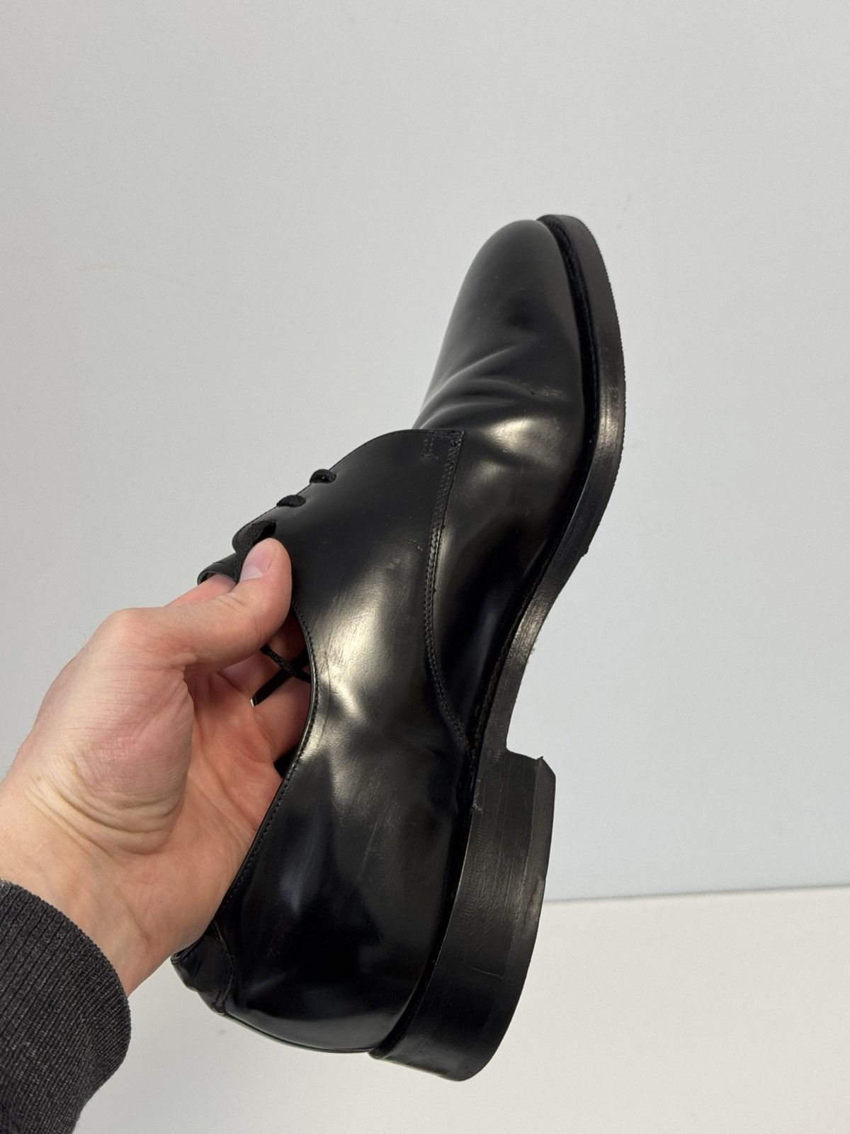 Barker Barker England Black Leather Derby Dress Shoes Size 11.5 Size US 11.5 / EU 44-45 - 11 Thumbnail