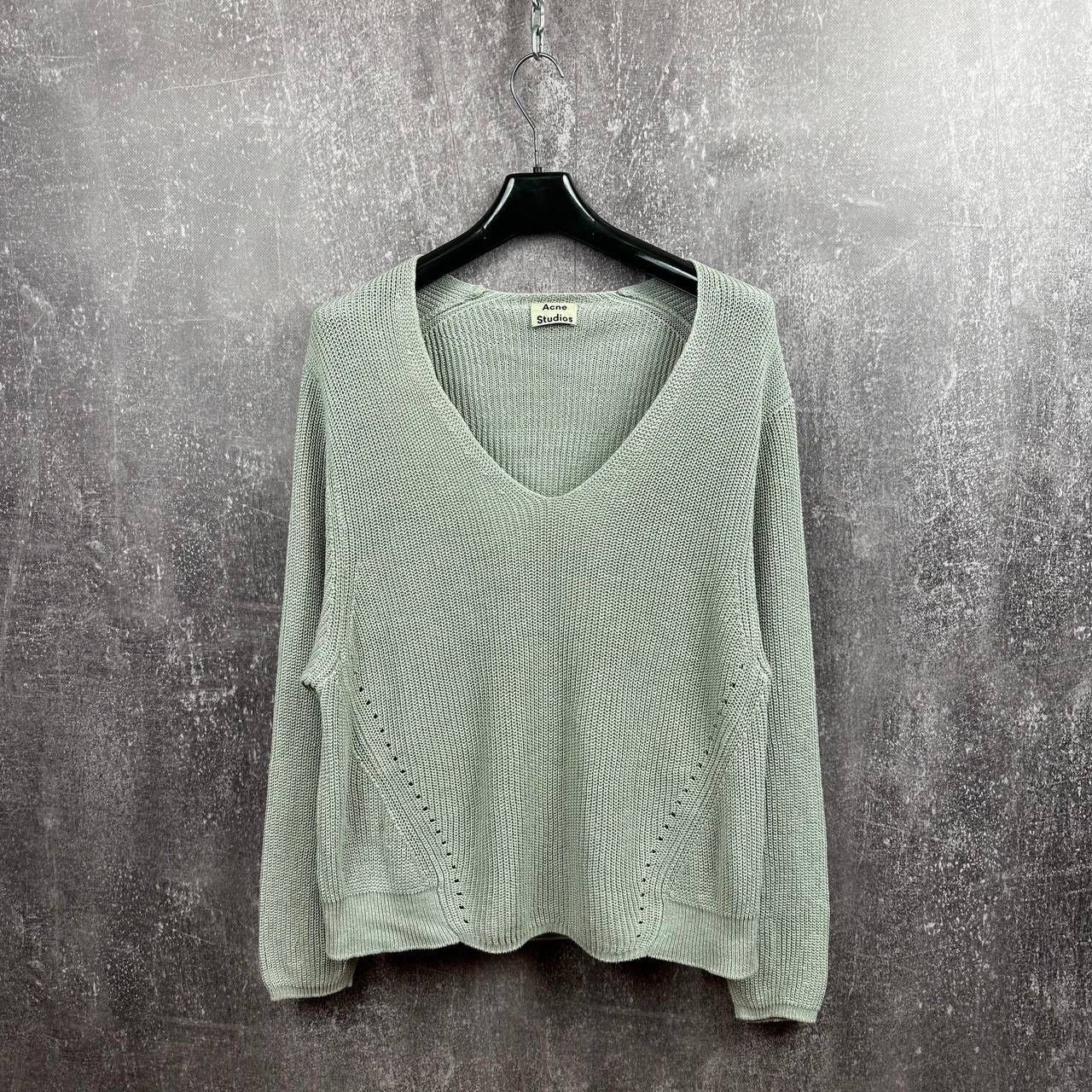 image of Acne Studios Deborah Chunky Oversized Grey Sweater Ss16 in White, Women's (Size Large)