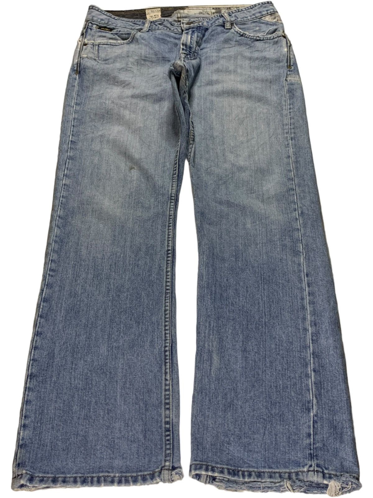 Volcom Vintage Volcom Skate Blue Wash Curve Leg Distress Baggy Jean Size US 34 / EU 50 - 1 Thumbnail