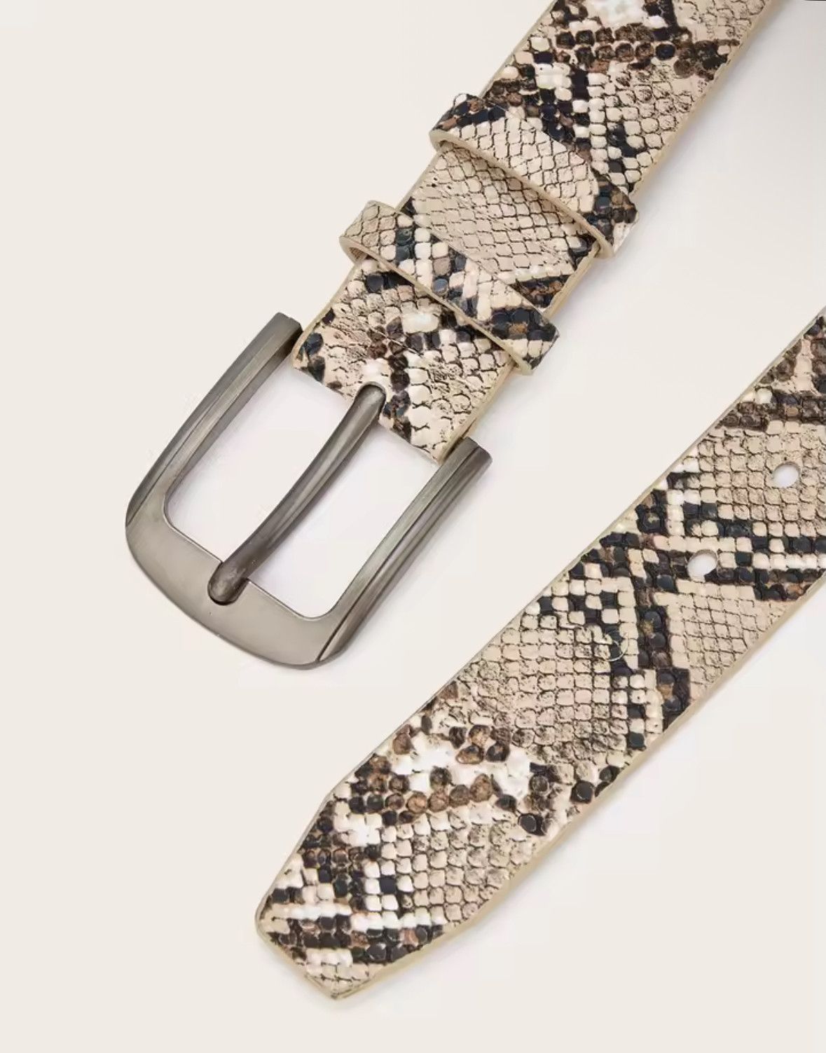Japanese Brand Trendy Gothic Punk Snake Skin Pattern Buckle Belt Size 42 - 4 Thumbnail