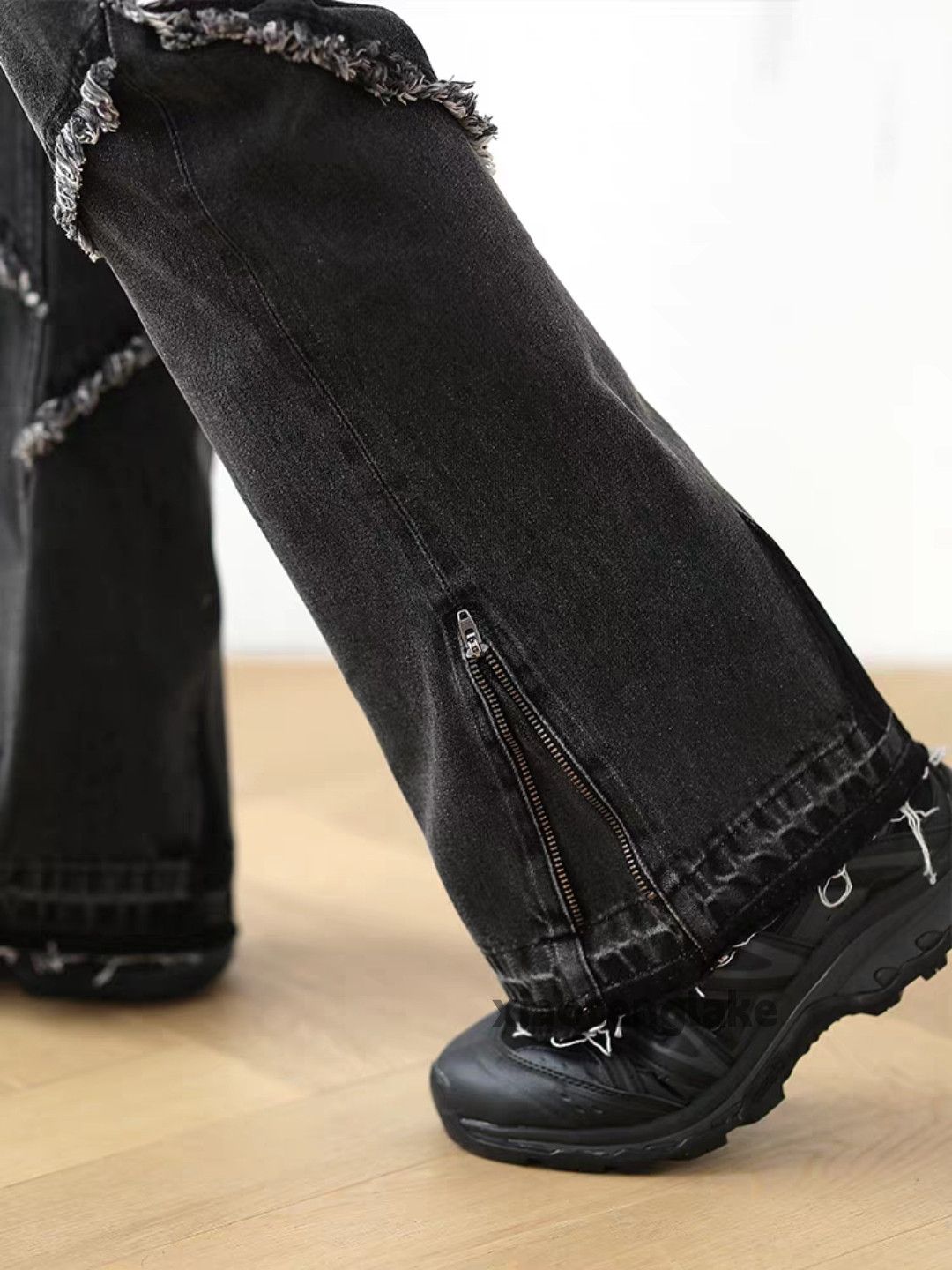 Jean zx vintage distressed patchwork punk bootcut jeans Size US 32 / EU 48 - 7 Thumbnail