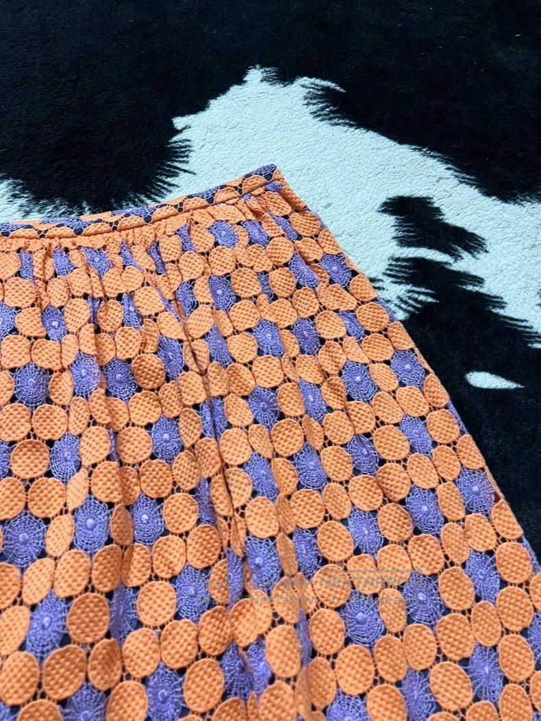 Comme des Garcons Comme des Garcons size L Spiderweb Purple Orange Skirt wit Size 23" - 3 Thumbnail