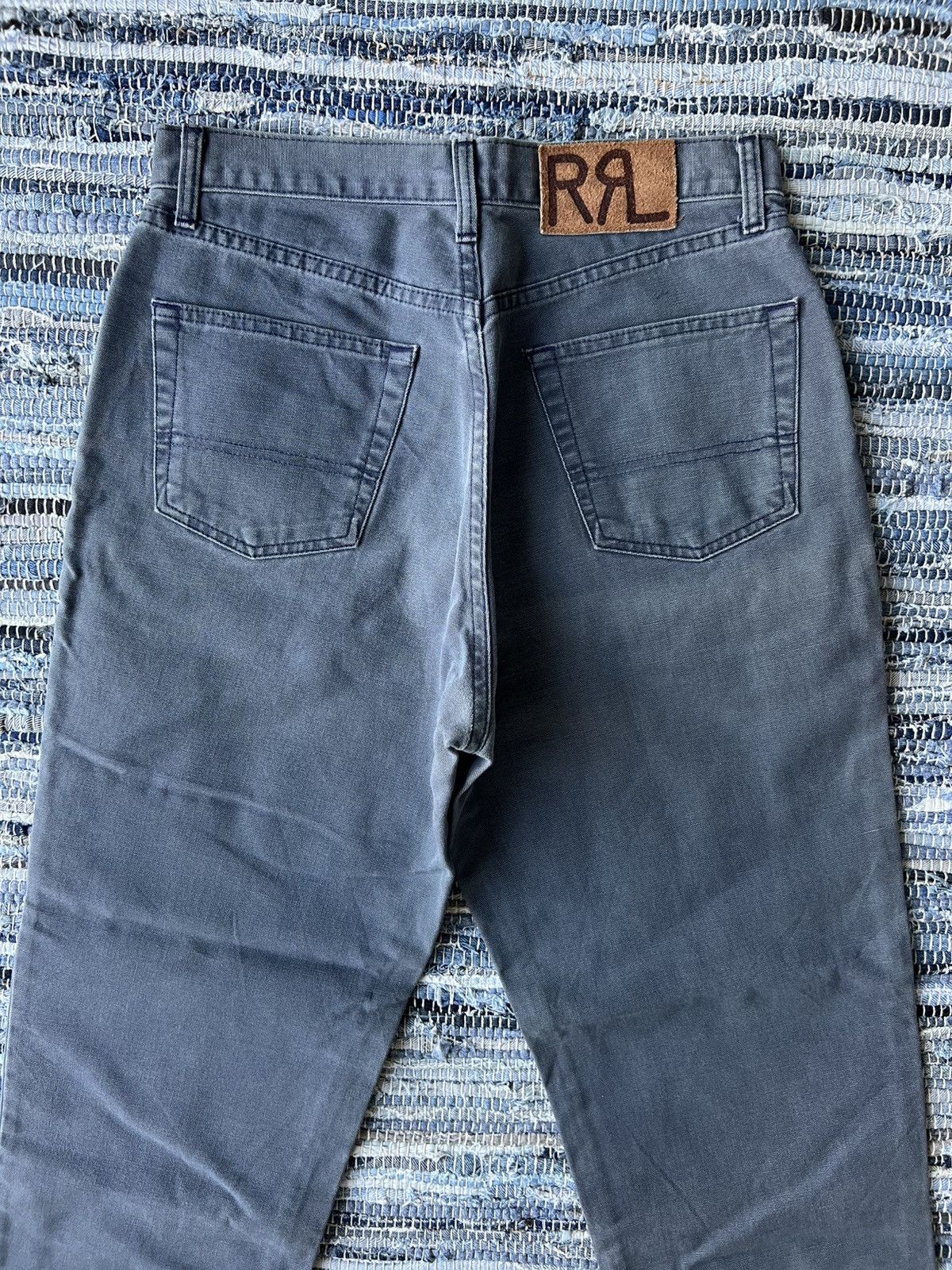 RRL Ralph Lauren Vintage RRL Double RL Faded Black Duck Canvas Denim Jeans Size US 30 / EU 46 - 3 Thumbnail
