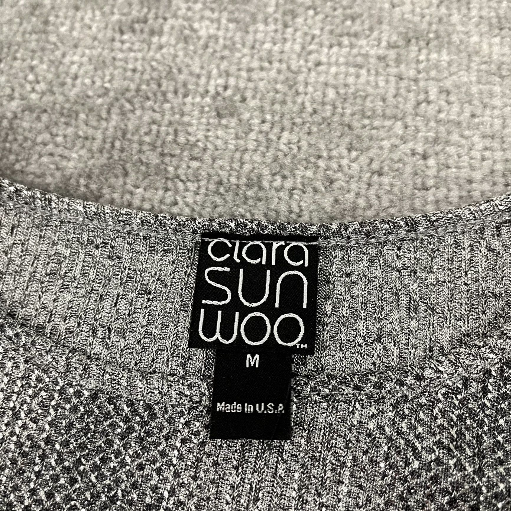 Vintage Clara Sun Woo Blouse Womens Medium Silver Metallic Shimmer Loop Knot Party Womens Size M / US 6-8 / IT 42-44 - 2 Thumbnail