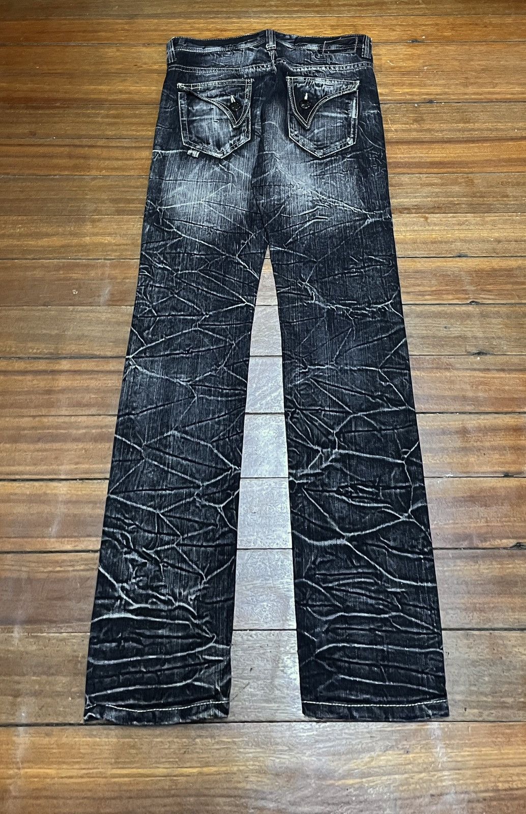If Six Was Nine Very Rare Design Vintage Blow By Blue Distressed Jeans 2000s Size US 33 - 2 Thumbnail