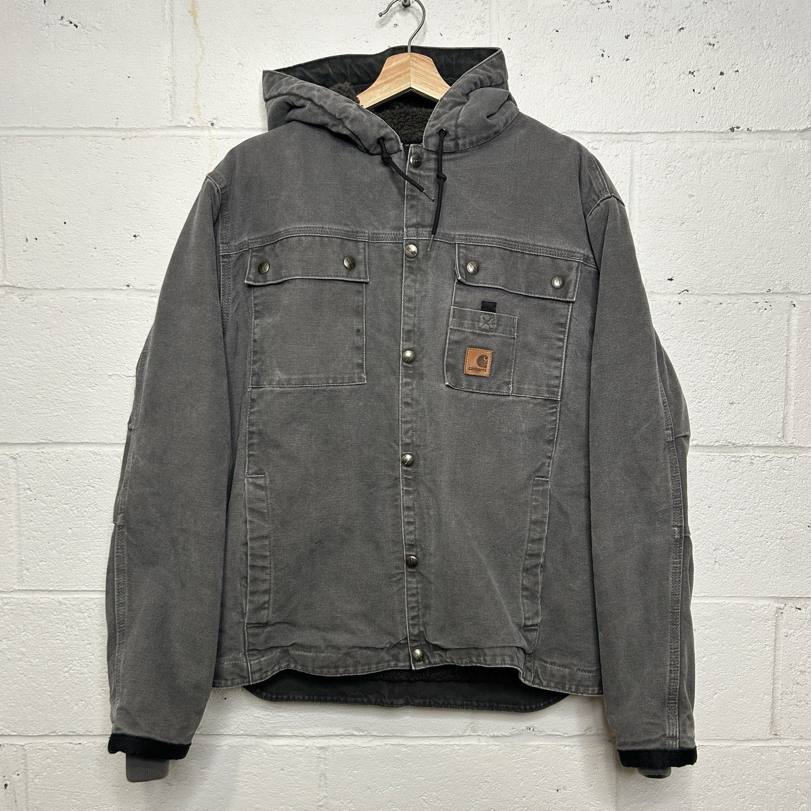 Carhartt Y2K Carhartt Sherpa-Lined Multi-Pocket Jacket “Gravel” J284 Size US M / EU 48-50 / 2 - 1 Thumbnail