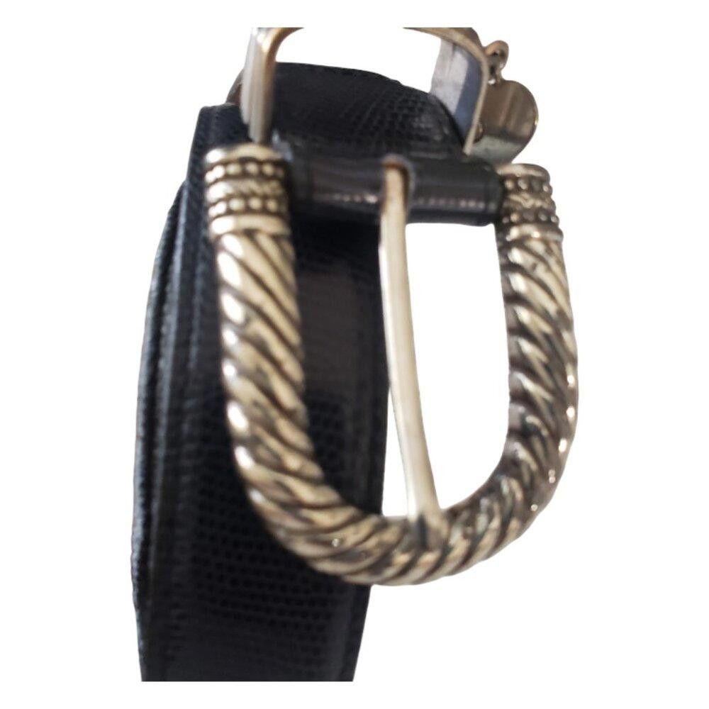 Brighton Brighton Vintage Black and Silver Tone Ladies Belt L 40" Size ONE SIZE - 2 Thumbnail