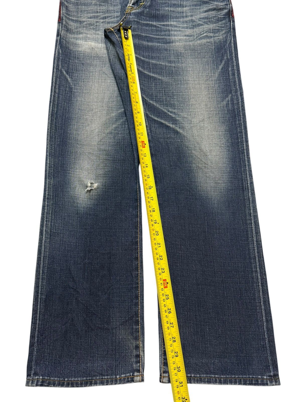 Edwin Vintage 90s Japan Edwin Blue Trip Faded Wash Wide Leg Loose Size US 32 / EU 48 - 10 Thumbnail