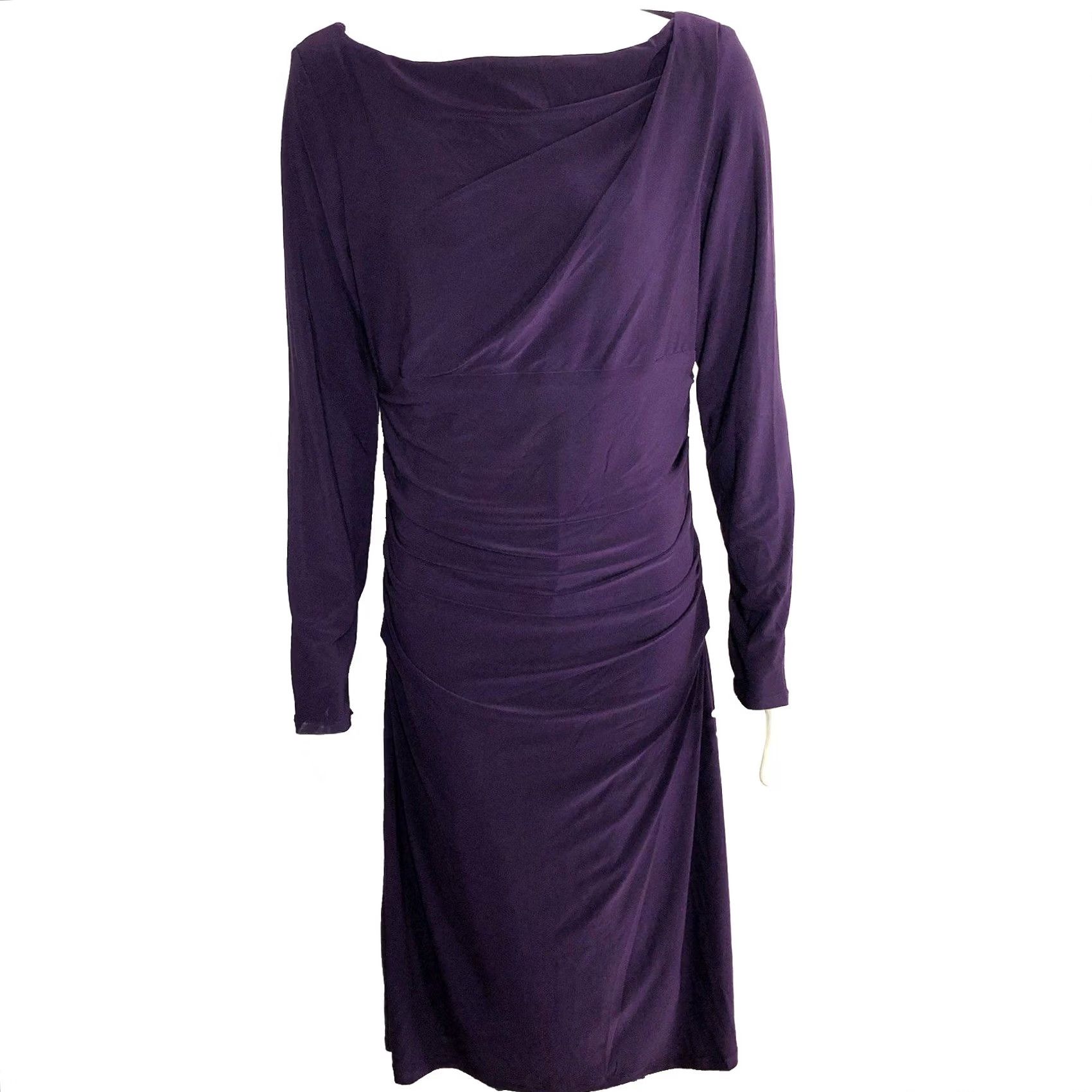 Ralph Lauren Lauren Ralph Lauren Dress A-Line Knee Length Purple MINT Draped Ruched 14 14 Size XL / US 12-14 / IT 48-50 - 3 Thumbnail