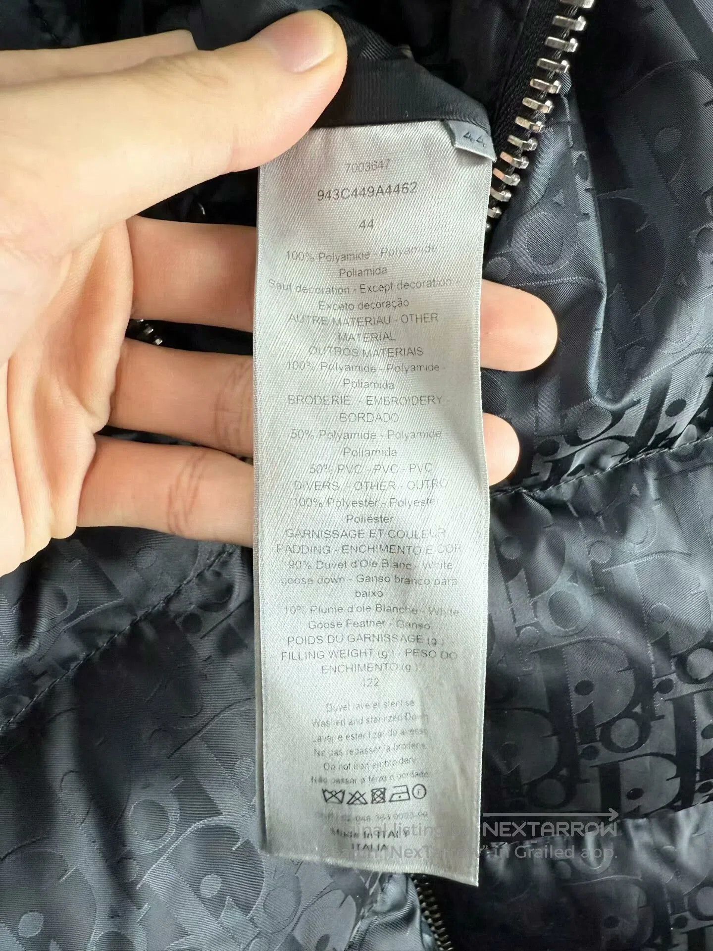 Dior dior black-blue logo zip puffer jacket. Size US L / EU 52-54 / 3 - 4 Thumbnail