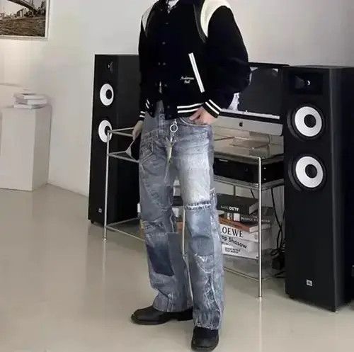 Japanese Brand VIBE Digitally printed distressed washed denim trousers Size US 32 / EU 48 - 4 Thumbnail