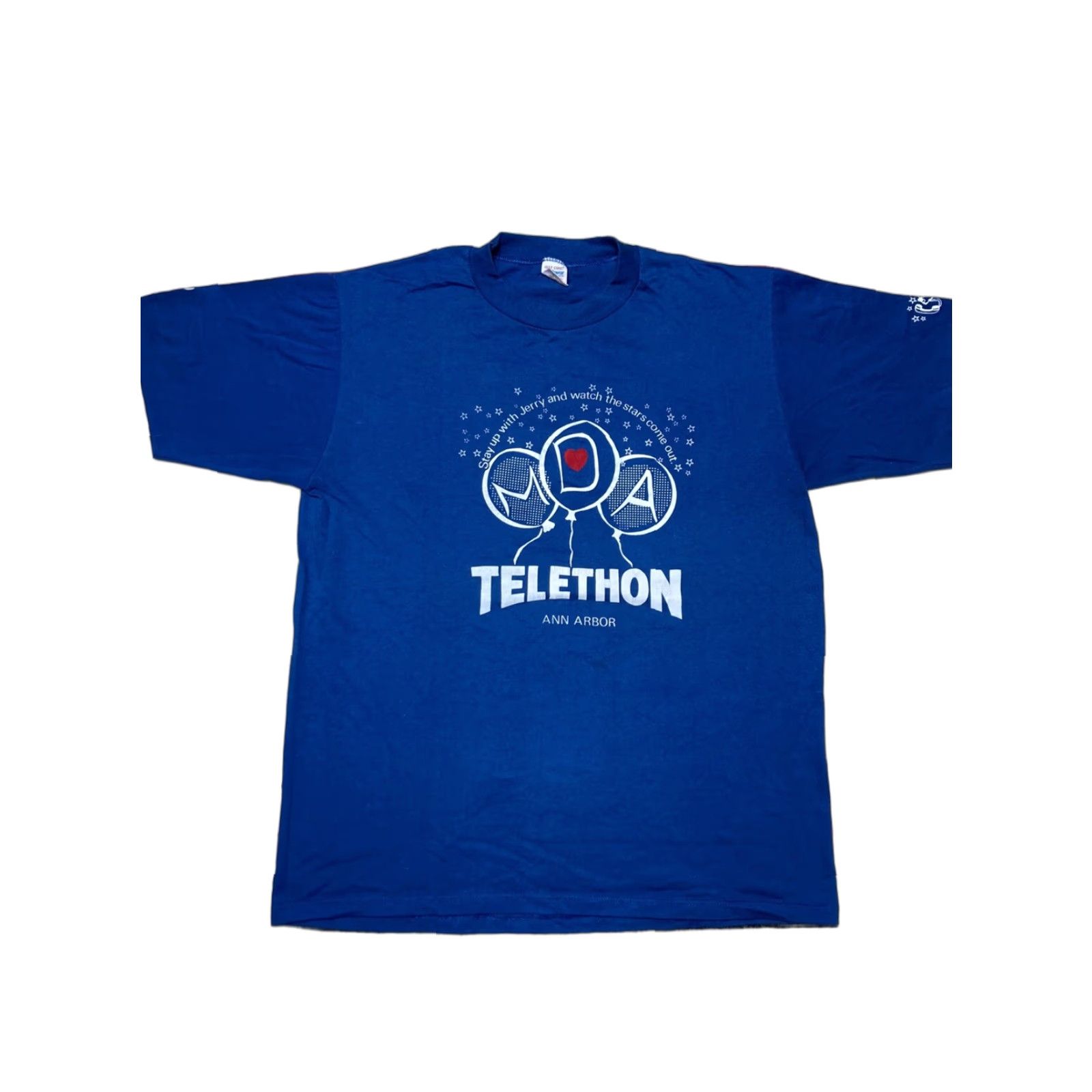 Lee VINTAGE Jerry Lee Lewis T-Shirt Men XL Ann Arbor watch the stars blue 80s Sportswear Shirts Size US XL / EU 56 / 4 - 1 Thumbnail