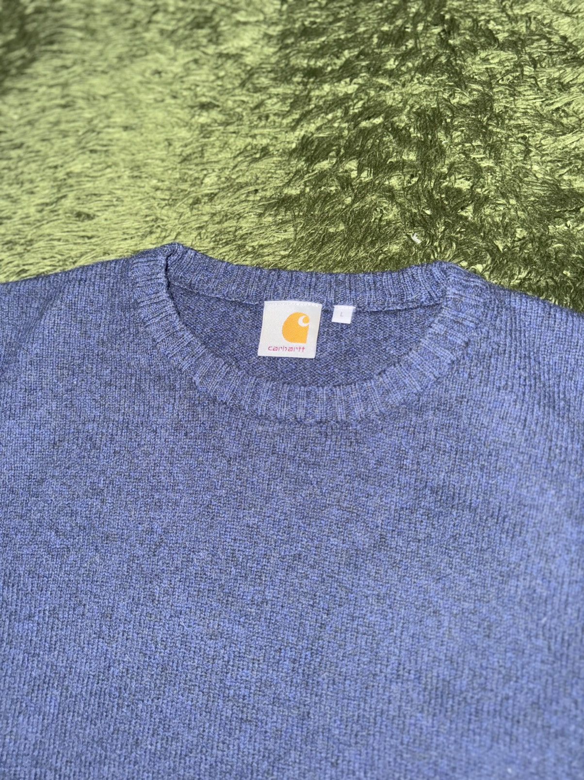 Carhartt Wip [L] Carhartt WIP Two-Tone WELCH Sweater Knit Navy / Grey Size US L / EU 52-54 / 3 - 3 Thumbnail