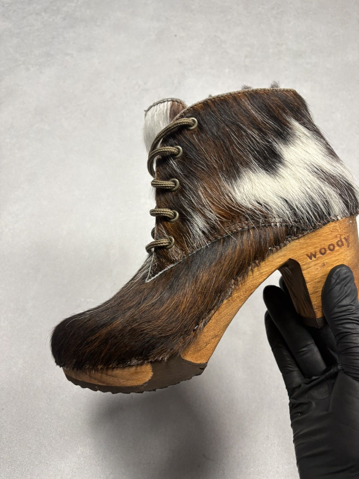 Other Woody Wood-O-Flex Cowhide Fur Ankle Boots Size 38 AvantGarde Size US 8 / IT 38 - 5 Thumbnail