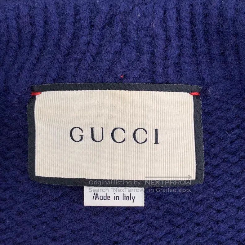 Gucci Gucci Dark blue twisted wool V-neck single-breasted long-s Size XS / US 0-2 / IT 36-38 - 5 Thumbnail