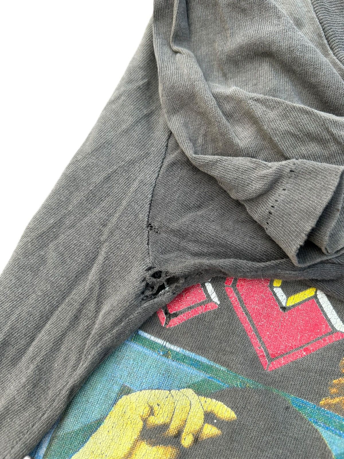 Band Tees 80s' THRASHED VINTAGE ACDC BAND SUNFADED REPAIR ALTE SHIRT Size US S / EU 44-46 / 1 - 10 Thumbnail