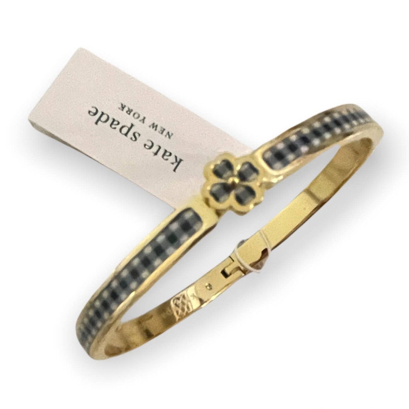 Kate Spade Kate Spade Thin Hinged Bangle Bracelet Black Plaid New Size ONE SIZE - 1 Thumbnail