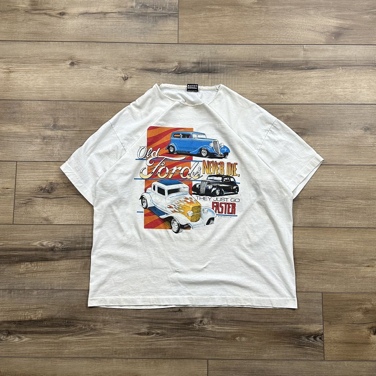 Fruit Of The Loom Vintage 1988 Ford Racing Single Stitch Graphic Tee Size US XL / EU 56 / 4 - 1 Thumbnail