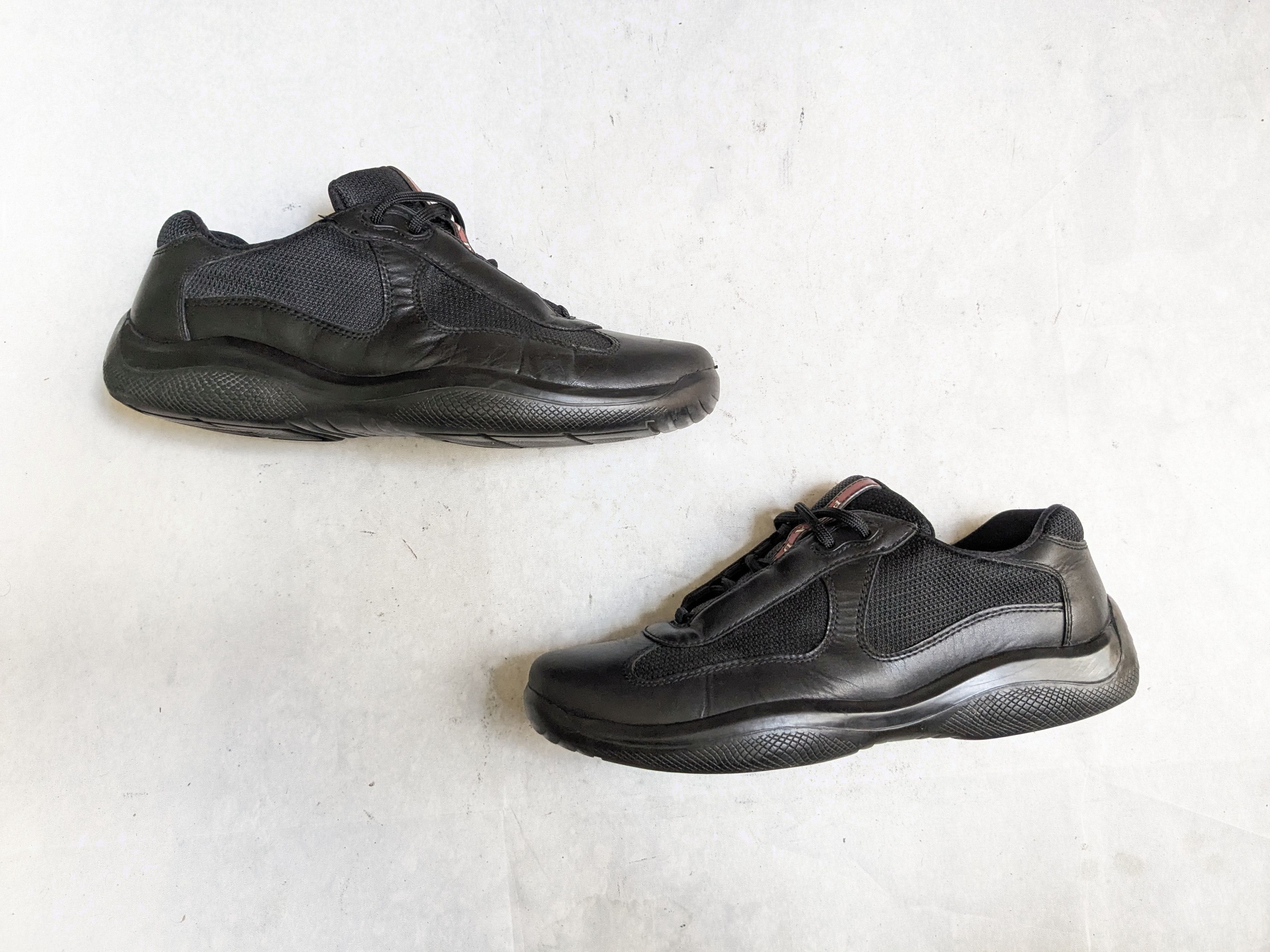 Prada Prada America's Cup Sneakers Black 9 Low Tops Leather Red Size US 9 / EU 42 - 1 Thumbnail