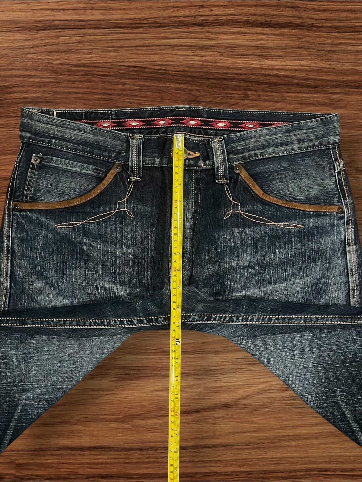 Edwin ⚡️Baggy⚡️Edwin Exclusive Vintage XV Distressed Dark Wash Jeans Size US 36 / EU 52 - 14 Thumbnail