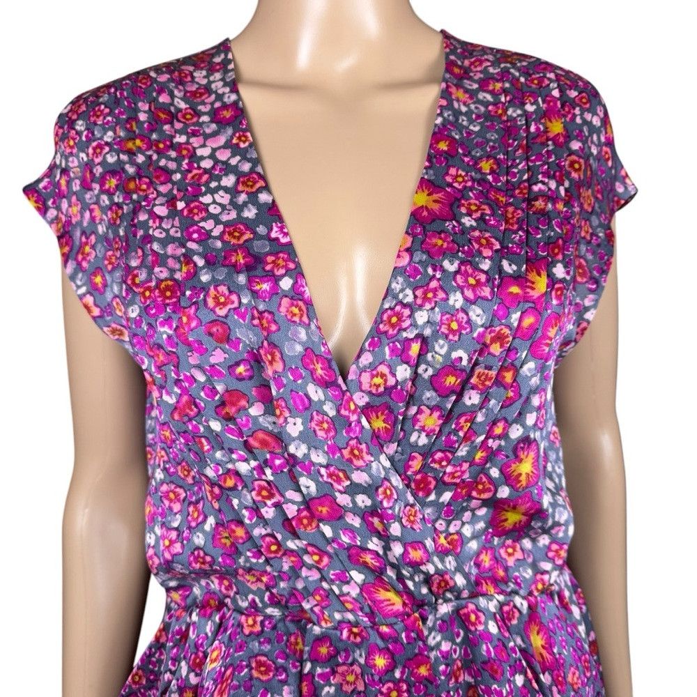 Other Jodi Arnold 100% Silk Floral Mini Dress Size 10 Size L / US 10 / IT 46 - 2 Thumbnail