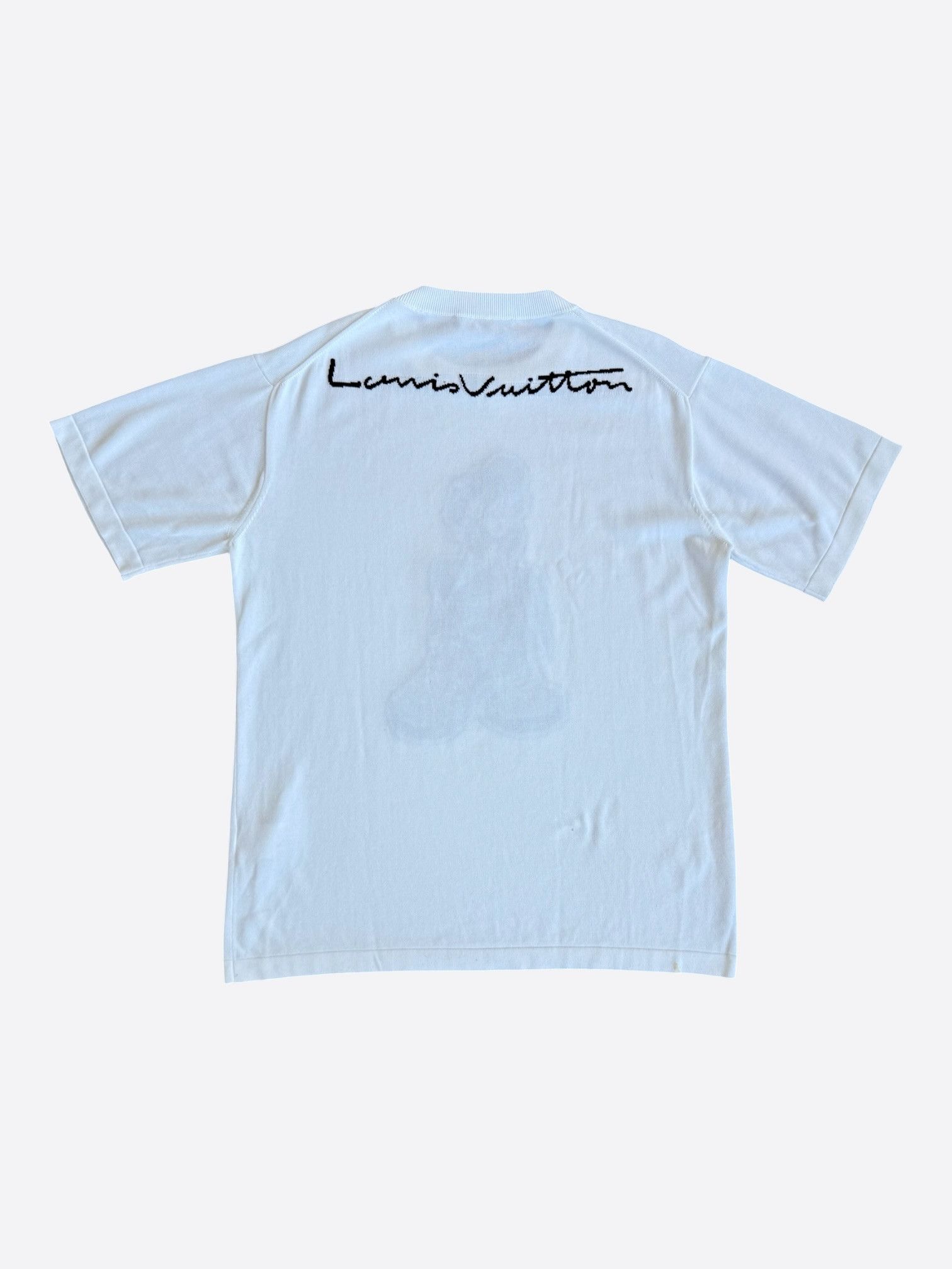 Louis Vuitton Louis Vuitton White Intarsia Rapper Graphic T-Shirt Size US XL / EU 56 / 4 - 2 Thumbnail