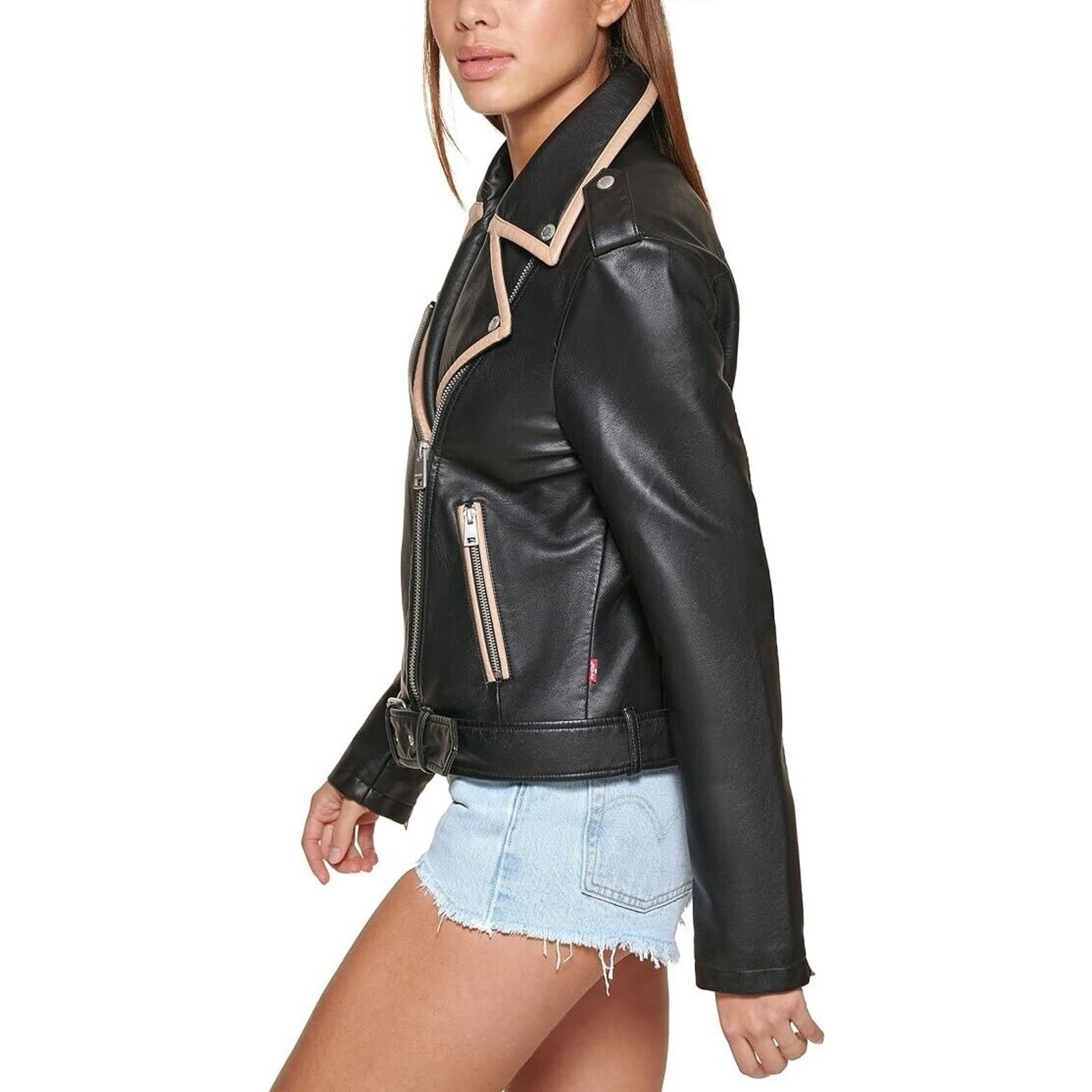 Levi's LEVI STRAUSS BIKER JACKET BLACK BROWN TRI FAUX LEATHER XXL Size XXL / US 16-18 / IT 52-54 - 3 Thumbnail