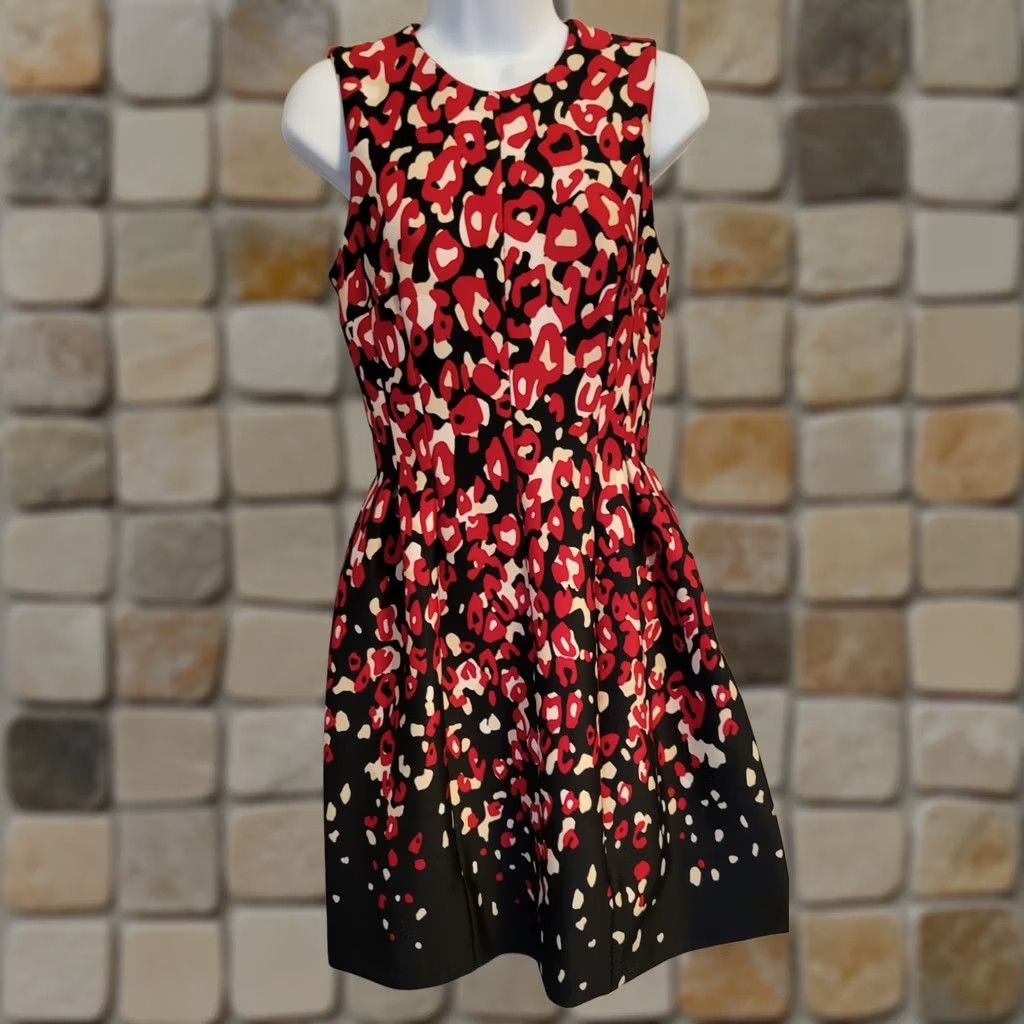 Calvin Klein Calvin Klein Floral Fit & Flare Scuba Knit Dress 2 Petite Black Womens Size XS / US 0-2 / IT 36-38 - 1 Thumbnail