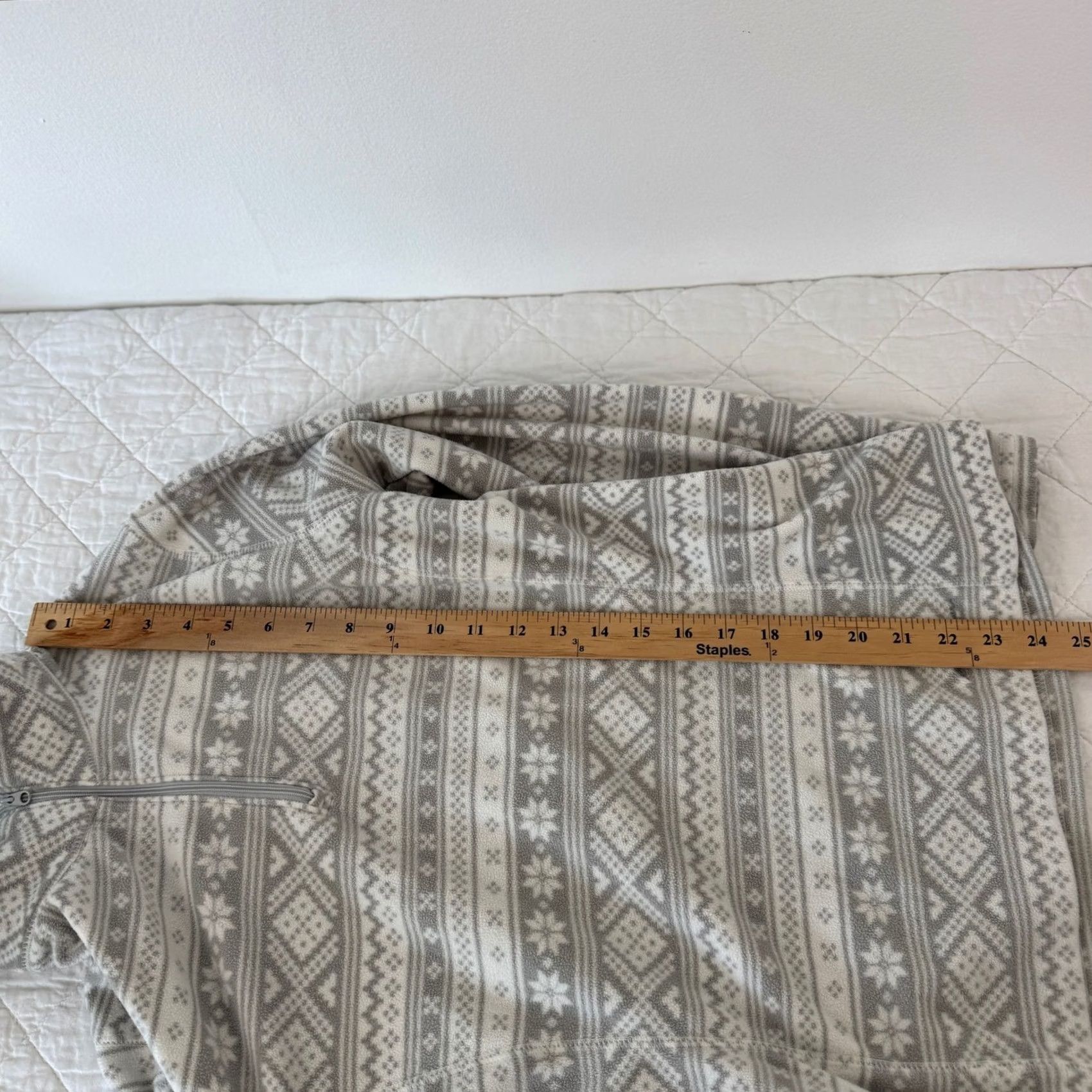 Eddie Bauer Eddie Bauer Womens Gray White Fair Isle Fleece 1/4 Zip Pullover Jacket M FH16 Size M / US 6-8 / IT 42-44 - 4 Thumbnail