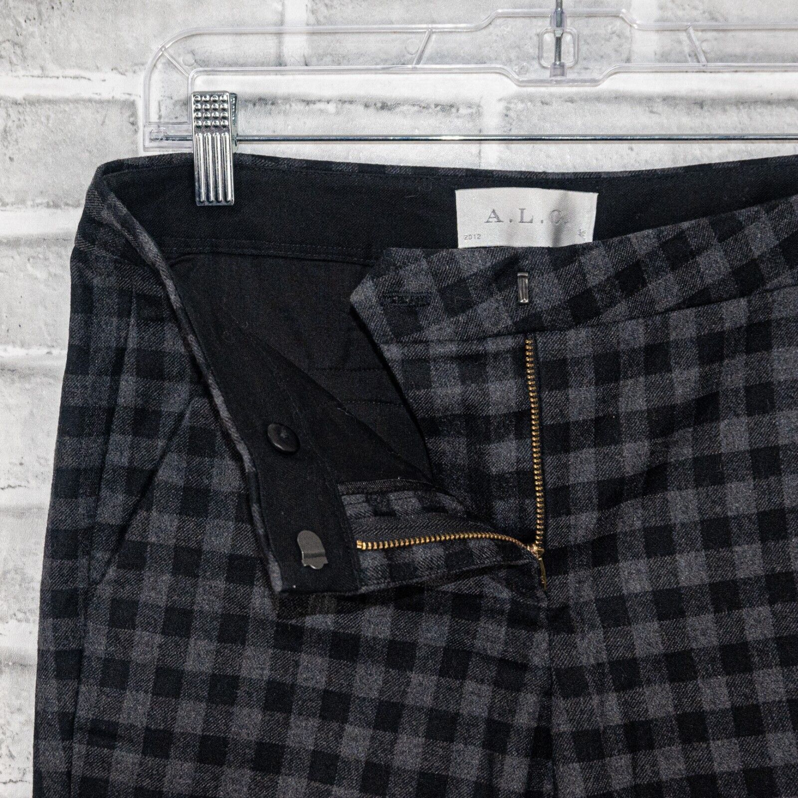 A.L.C. A.L.C Cotton Wool Checker Dress Pants in Gray Black 4 Size 27" / US 4 / IT 40 - 5 Thumbnail