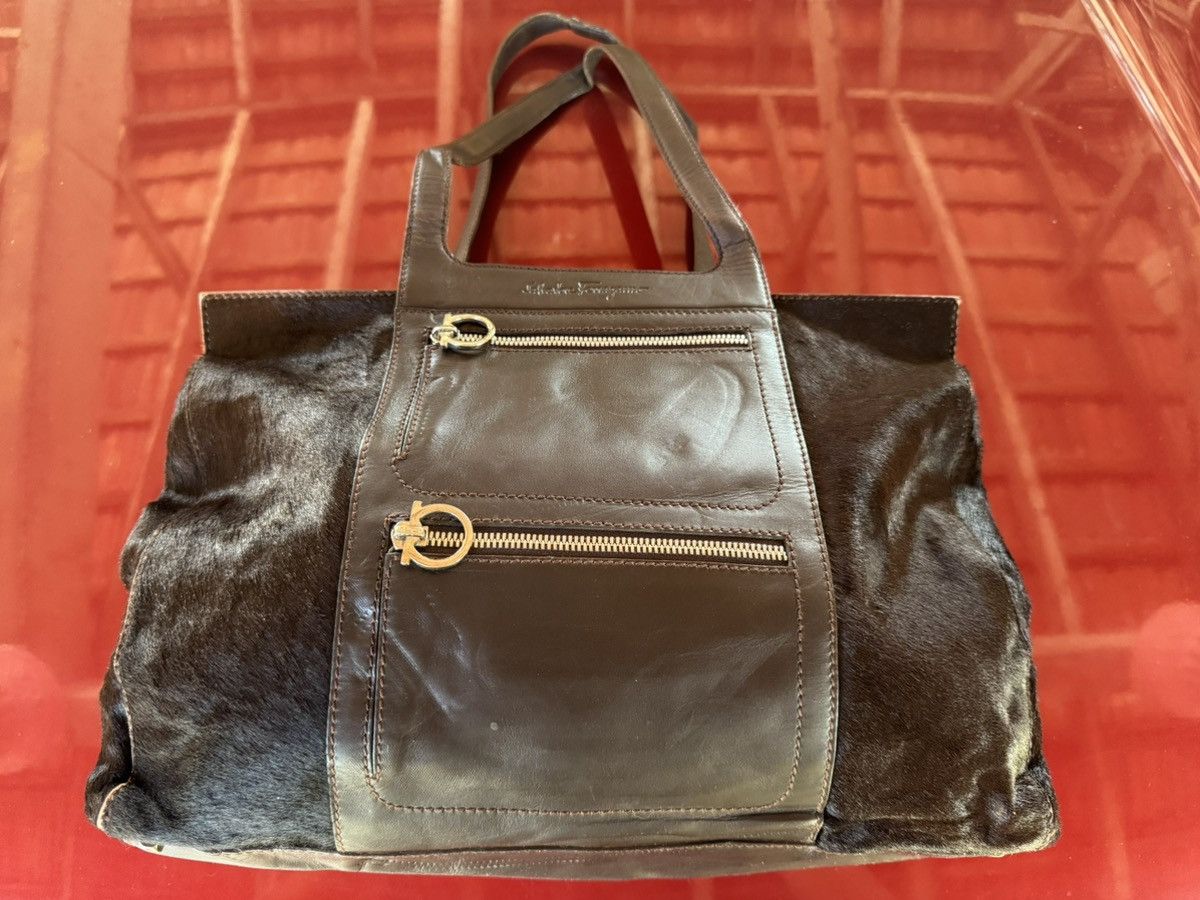 Salvatore Ferragamo Salvatore Ferragamo Horse Leather Gancini Tote Bag Italy Size ONE SIZE - 1 Thumbnail