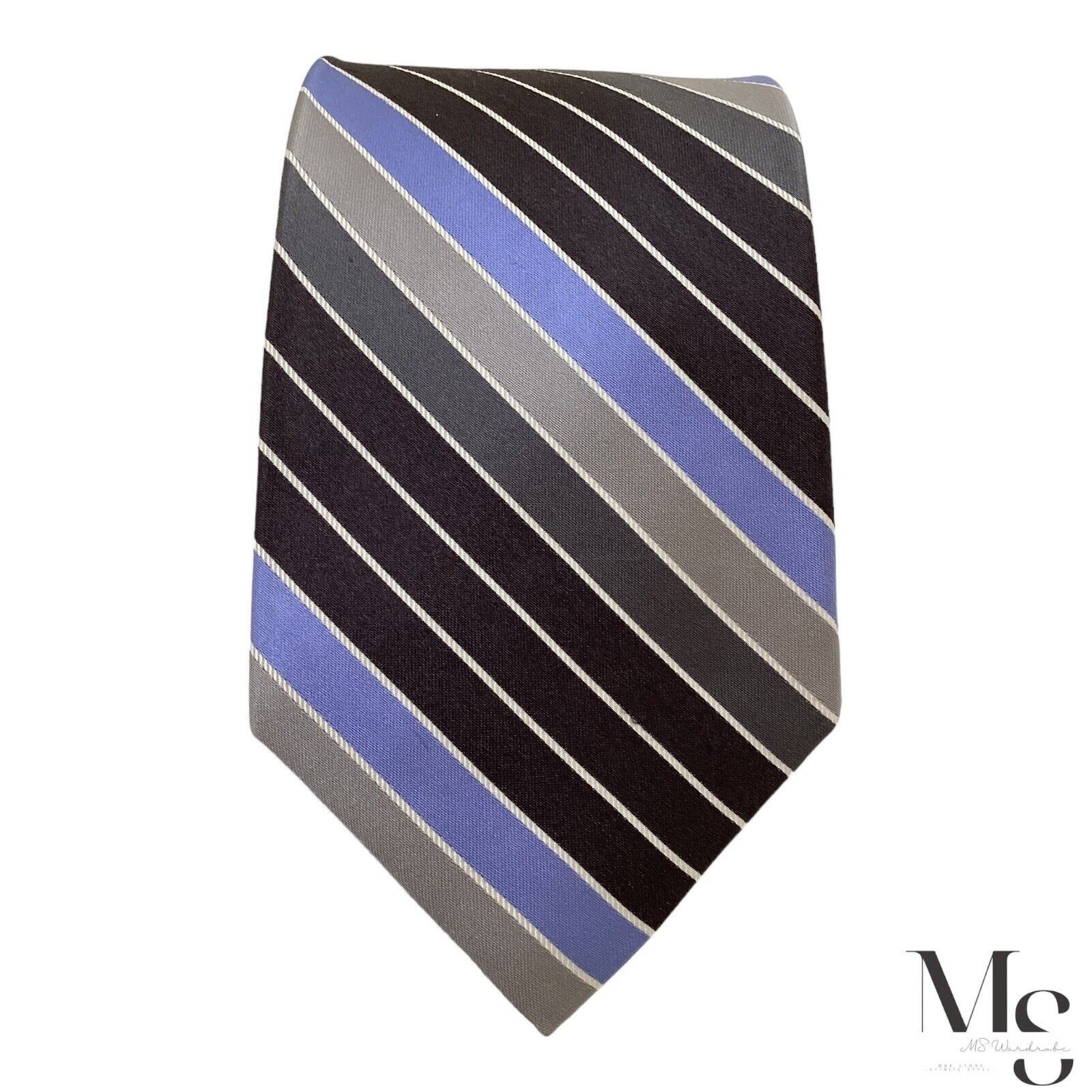 Ted Baker TED BAKER Brown Striped Silk Tie Made In USA W: 3.4" EX COND Size ONE SIZE - 5 Thumbnail